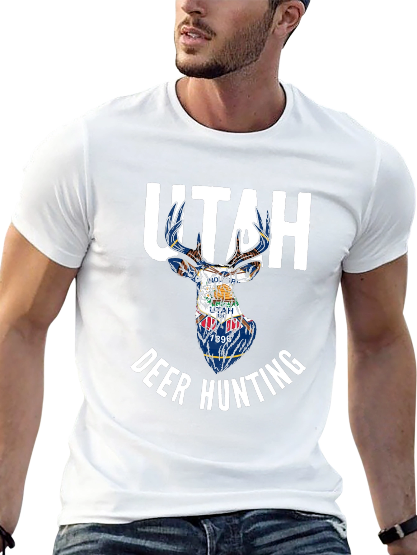 Utah Deer Hunting State Flag T-Shirt