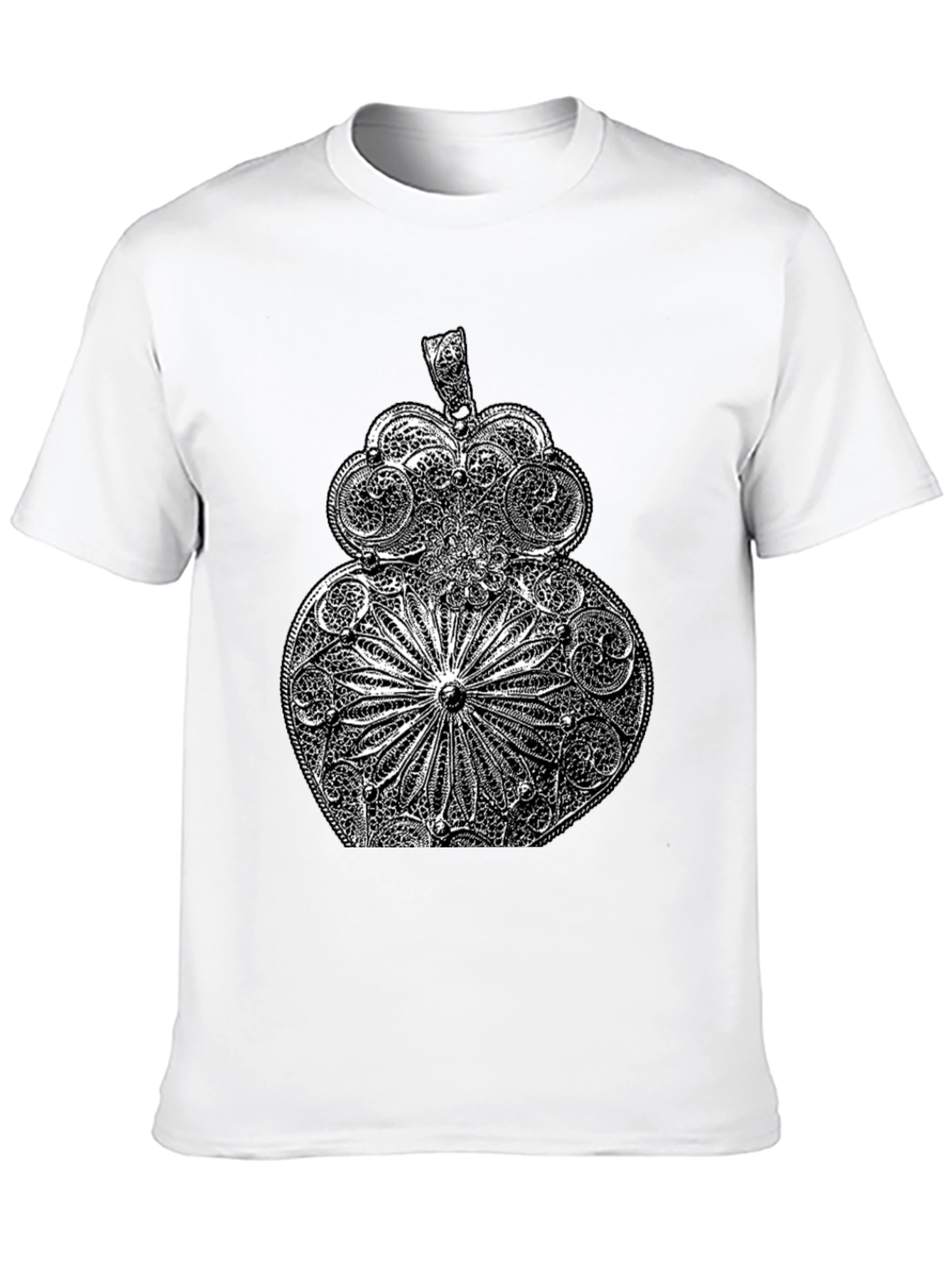 Ornate Filigree Design Black T-Shirt