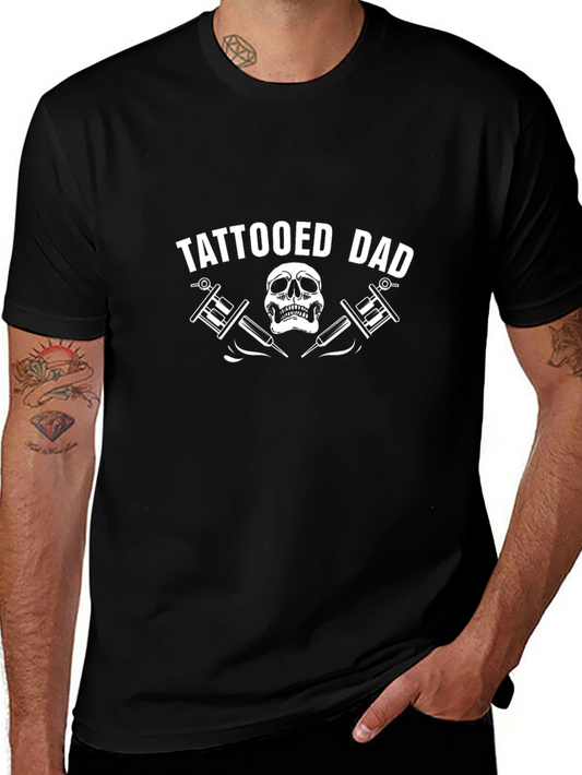 Tattooed Dad T-Shirt - Skull & Tattoo Machine Design