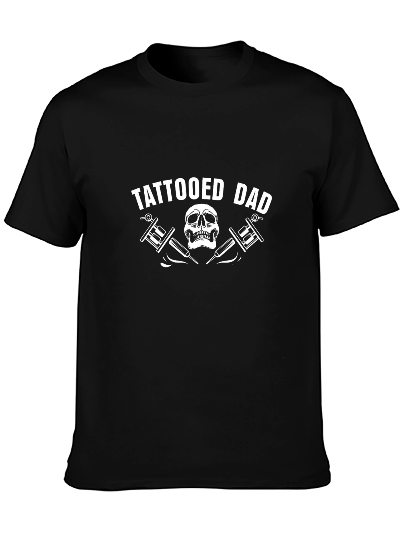 Tattooed Dad T-Shirt - Skull & Tattoo Machine Design