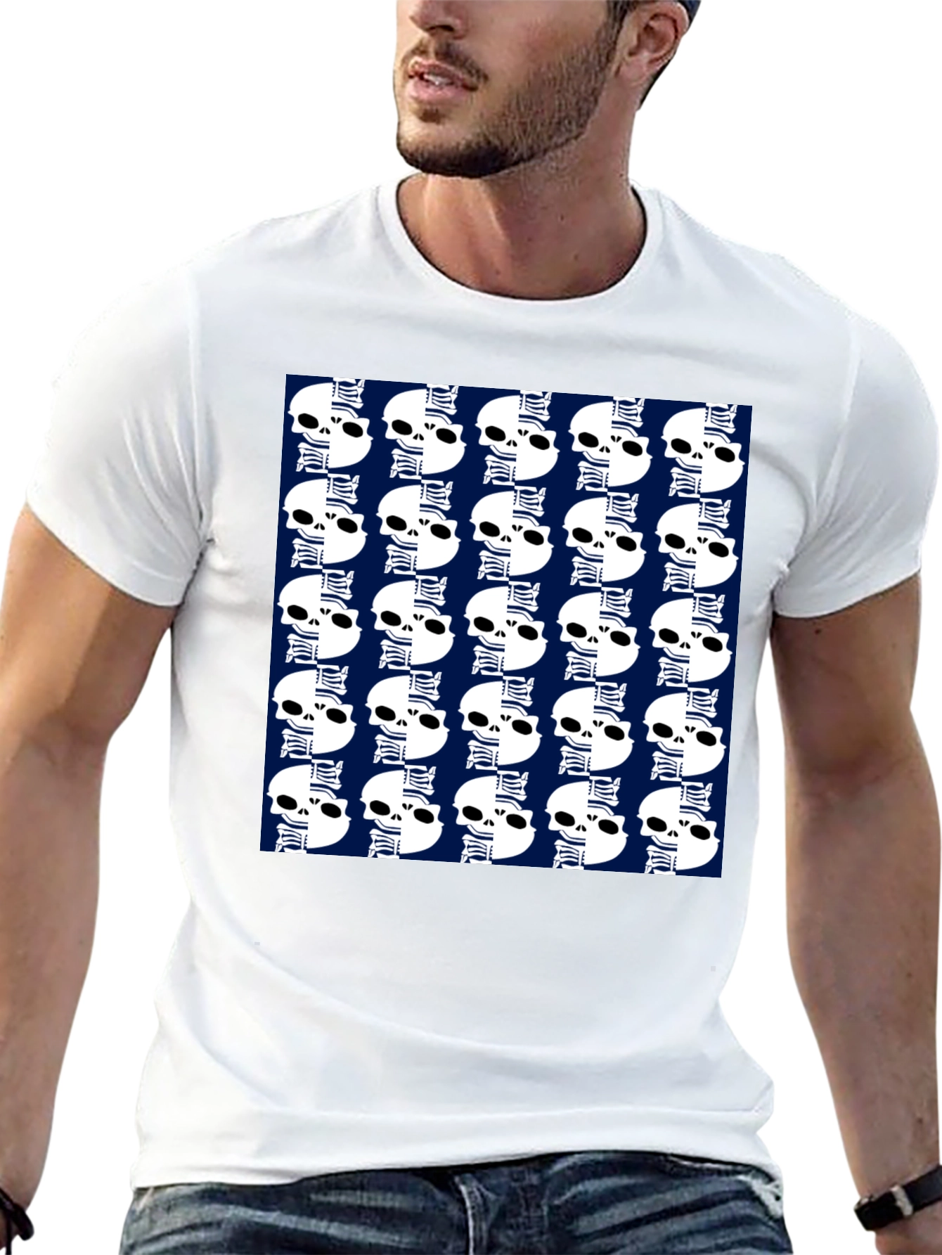 Skull Pattern Black T-Shirt