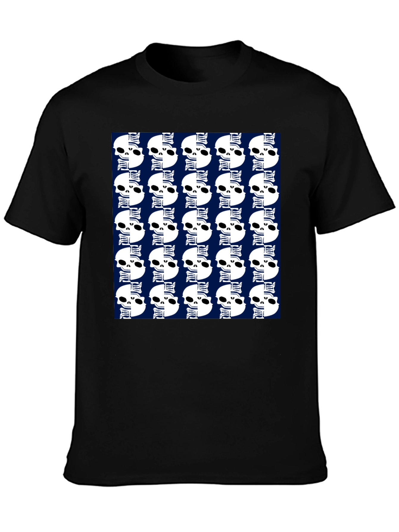 Skull Pattern Black T-Shirt