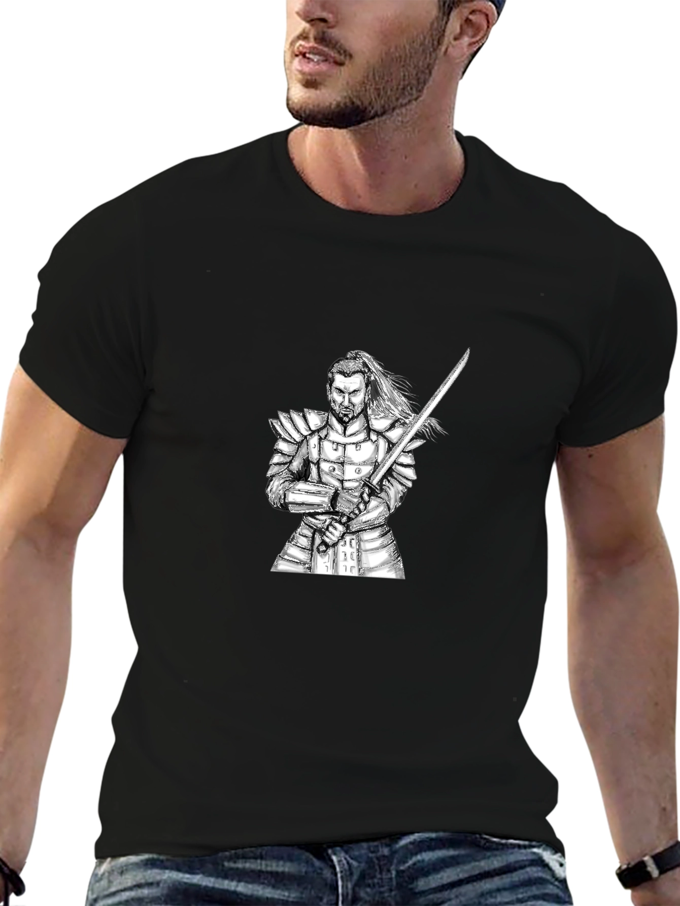 Samurai Warrior Graphic Black T-Shirt