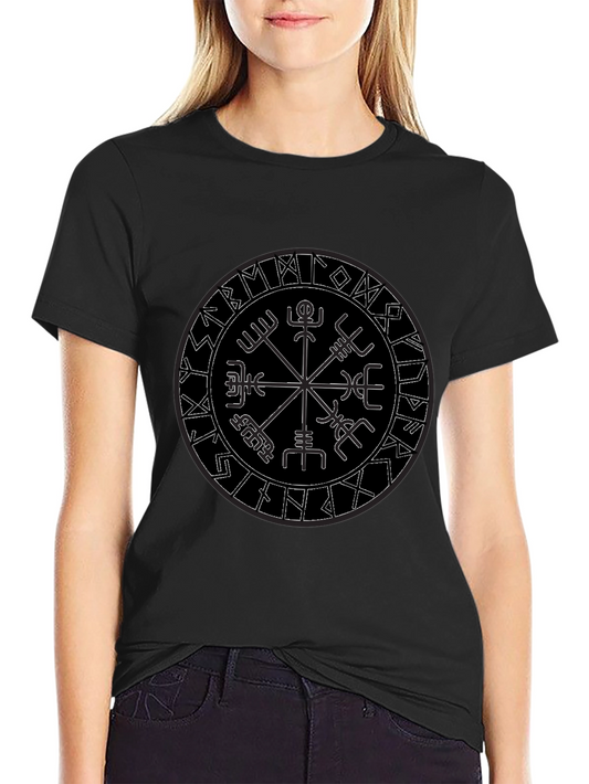 Vegvisir Compass Black T-Shirt Norse Viking Runes