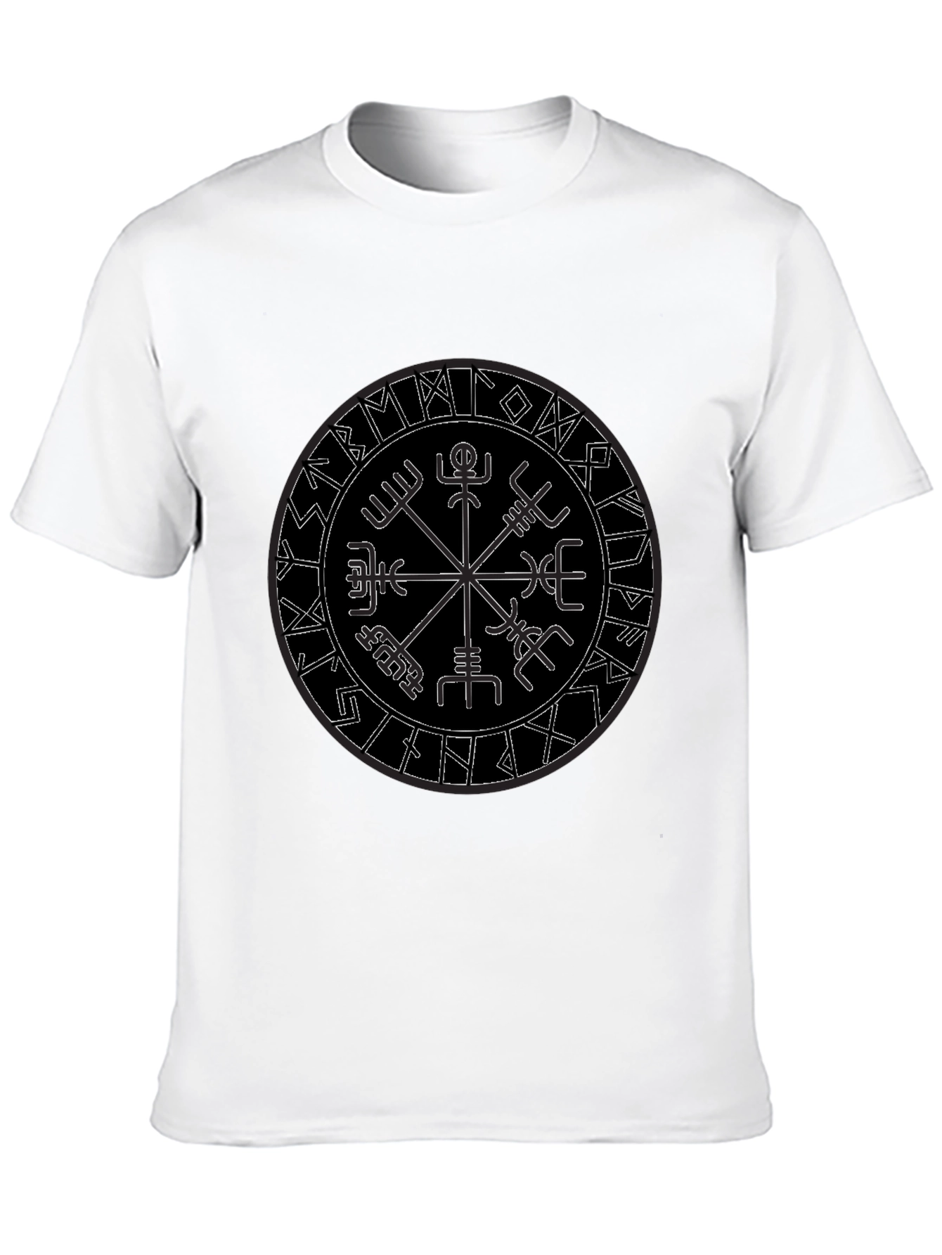 Vegvisir Compass Black T-Shirt Norse Viking Runes