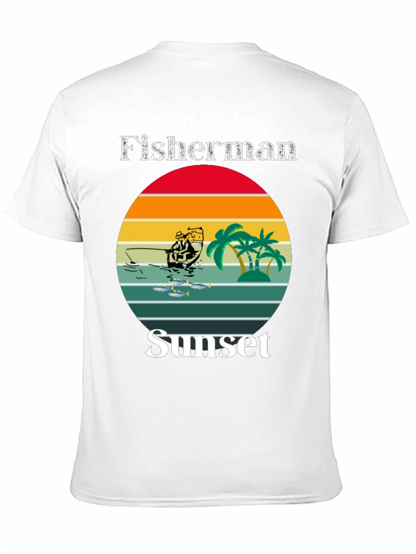 Fisherman Sunset Graphic T-Shirt
