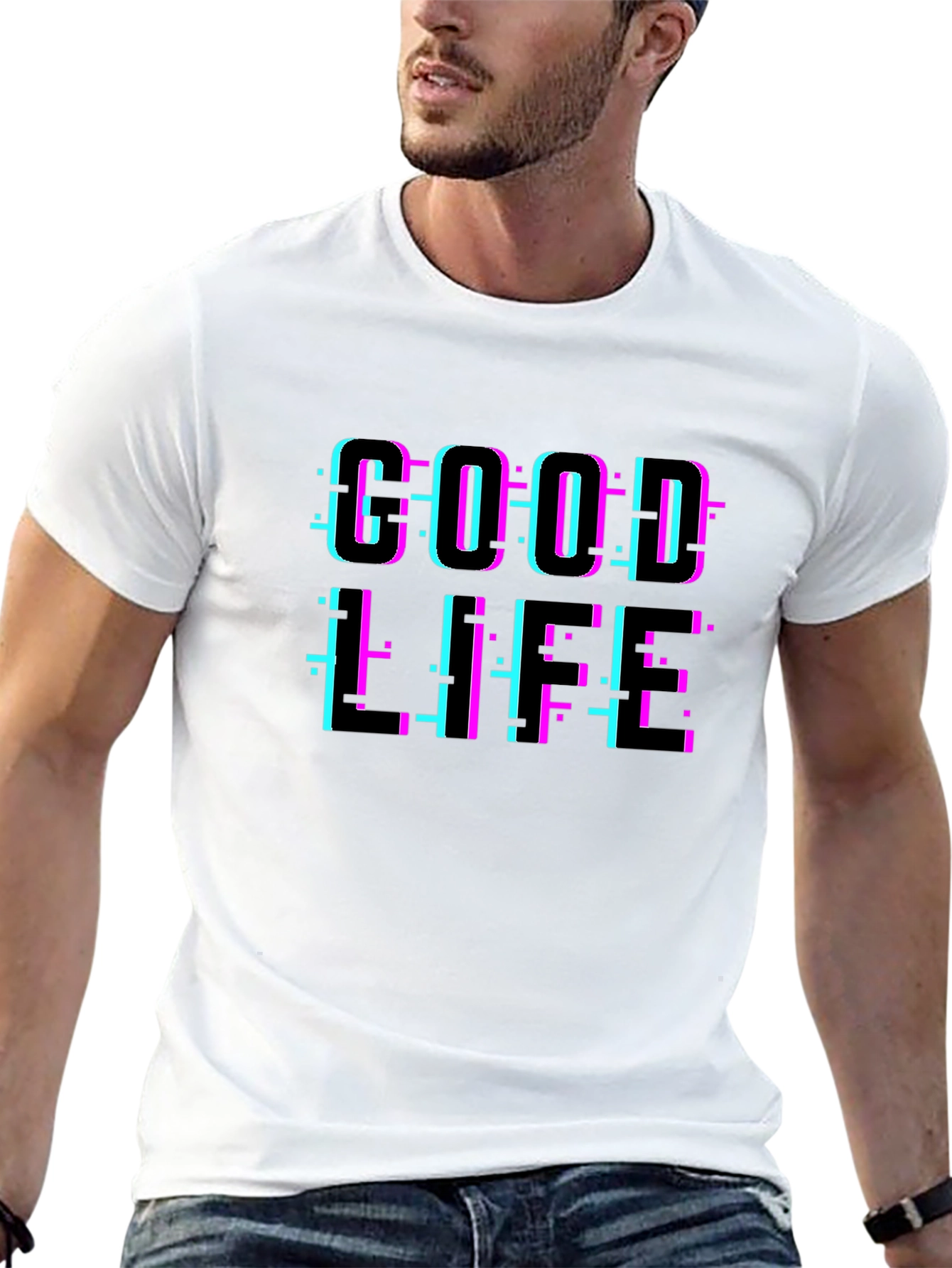 Good Life Glitch Graphic T-Shirt
