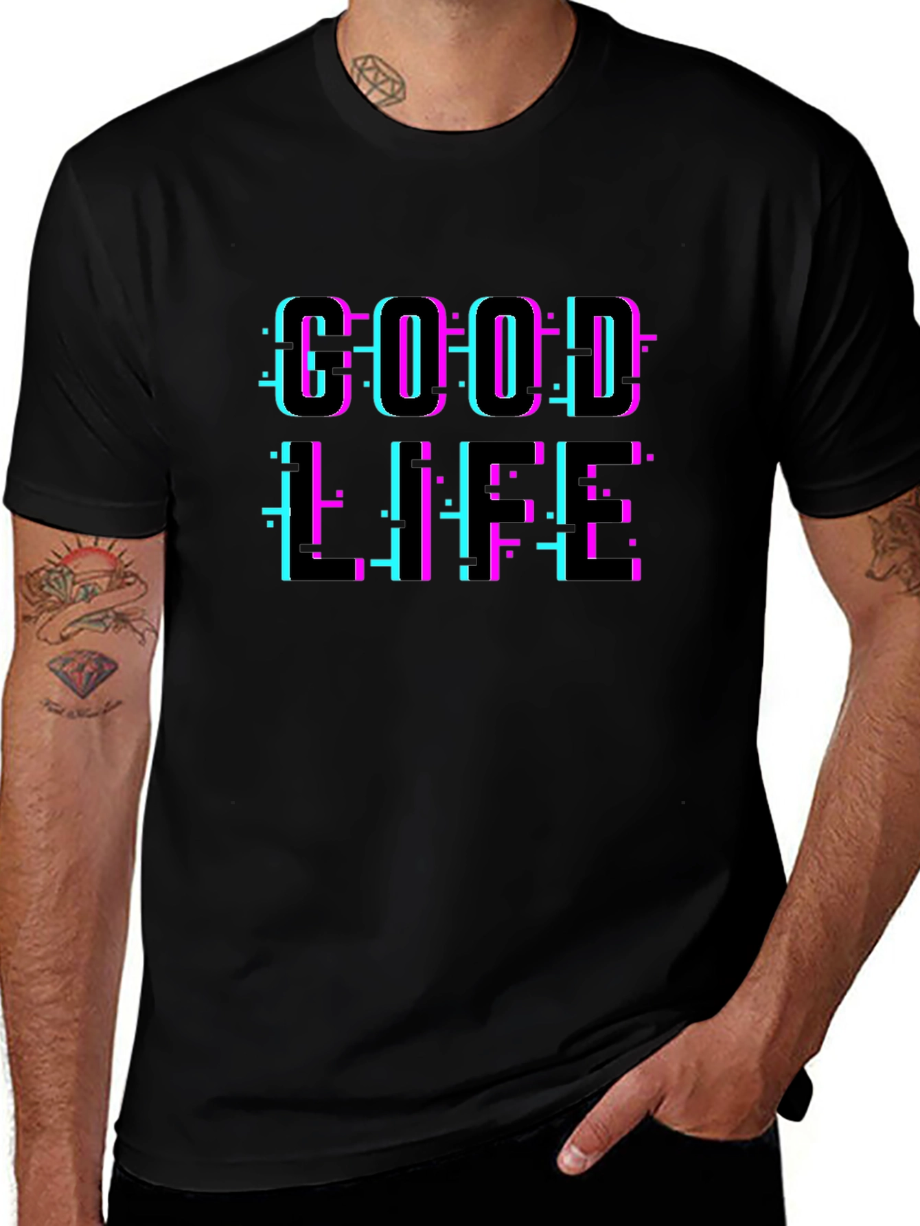 Good Life Glitch Graphic T-Shirt