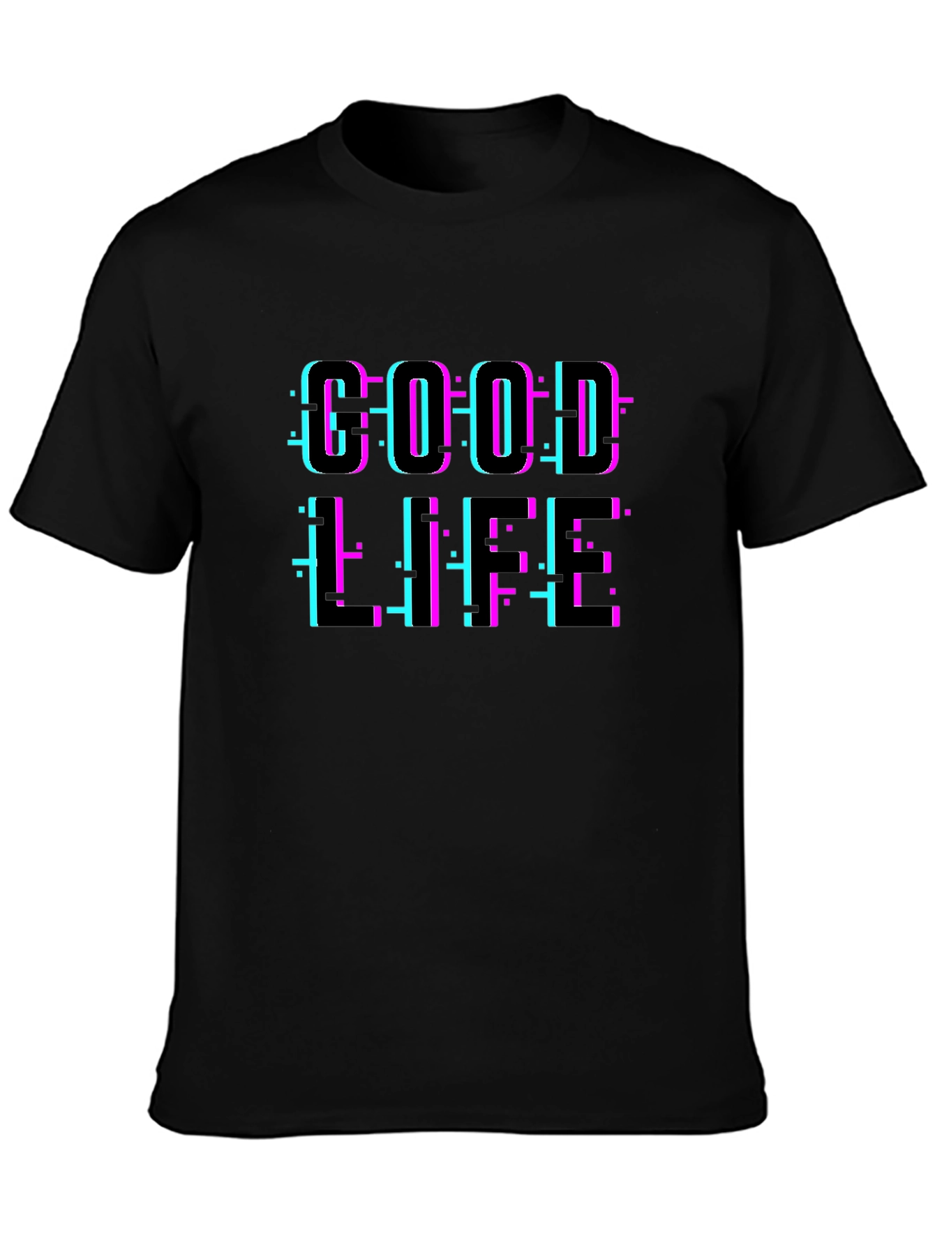 Good Life Glitch Graphic T-Shirt
