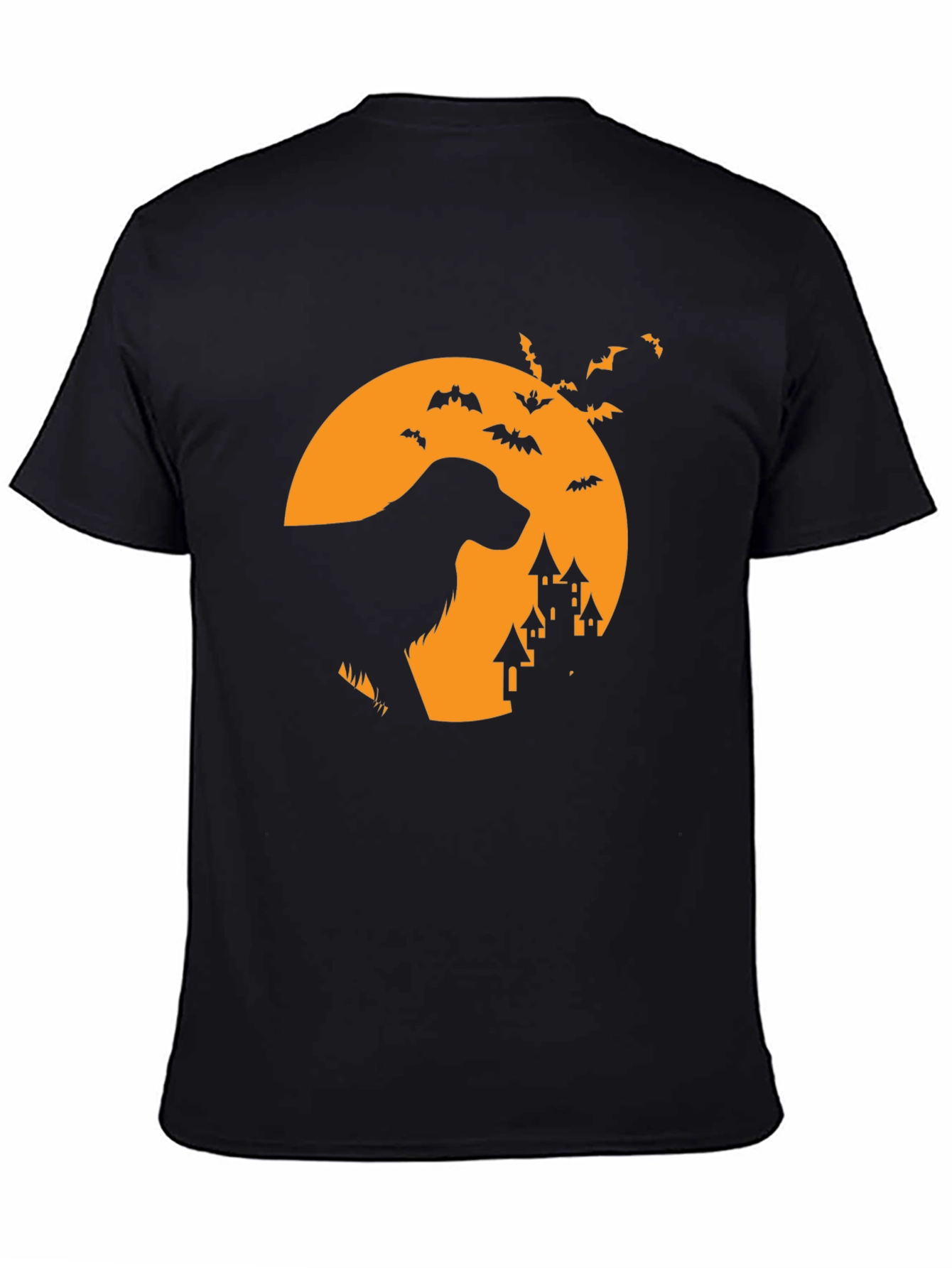 Halloween Dog Silhouette Black T-Shirt