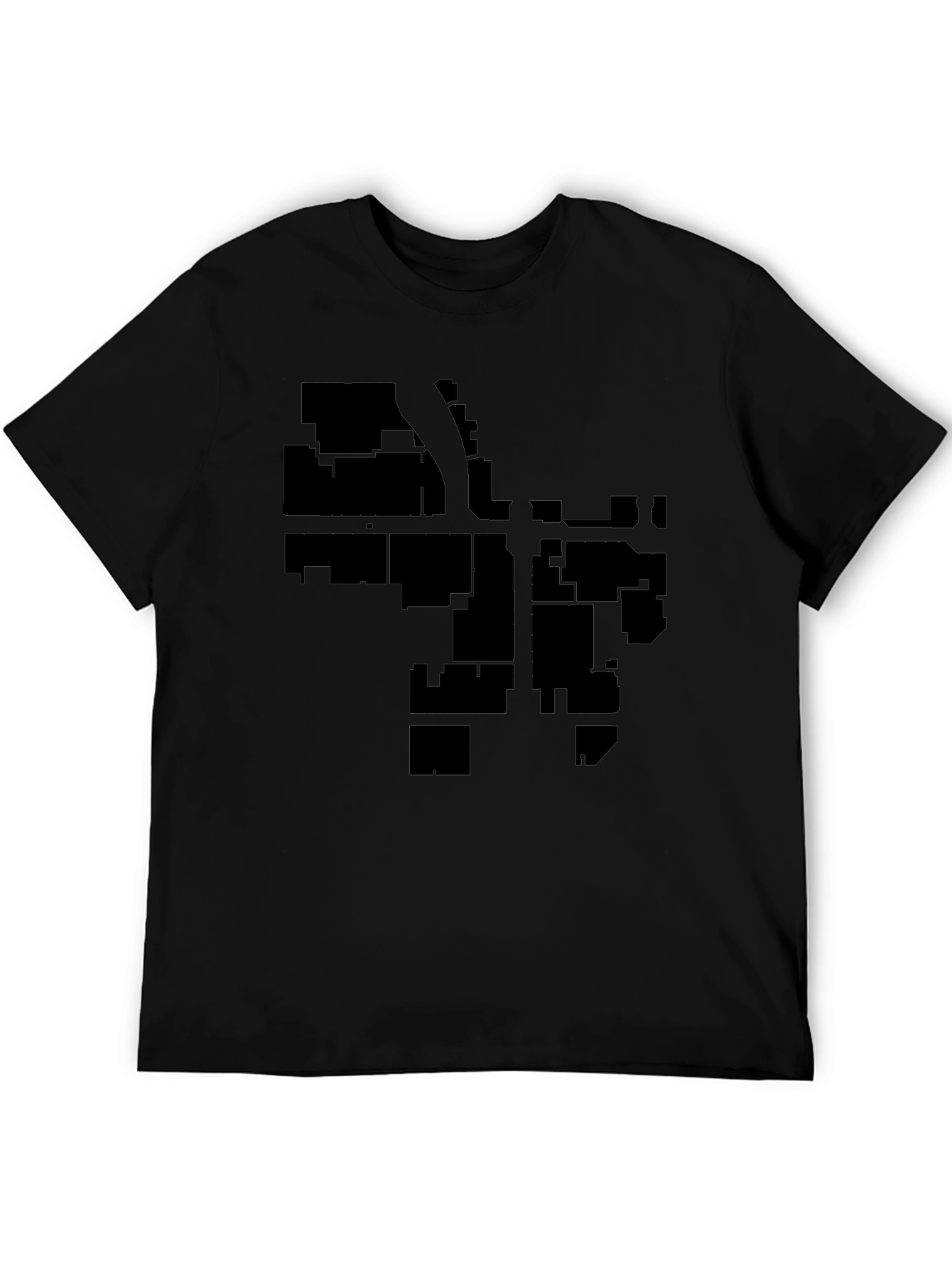Urban Grid Black T-Shirt - Cityscape Style