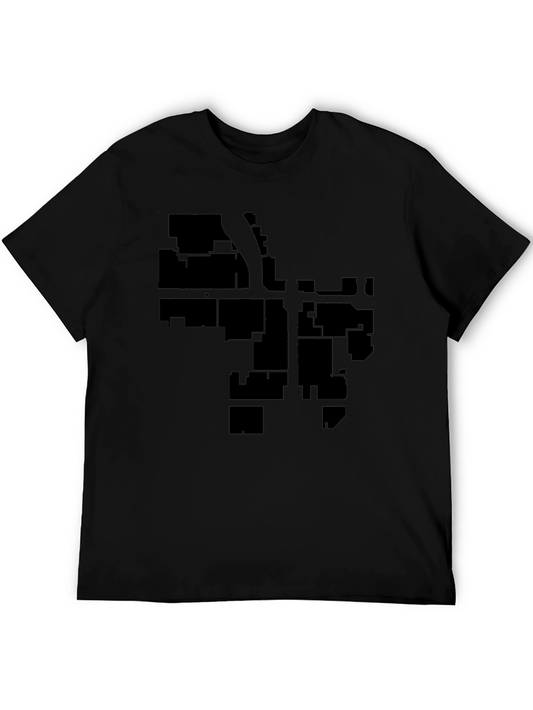 Urban Grid Black T-Shirt - Cityscape Style