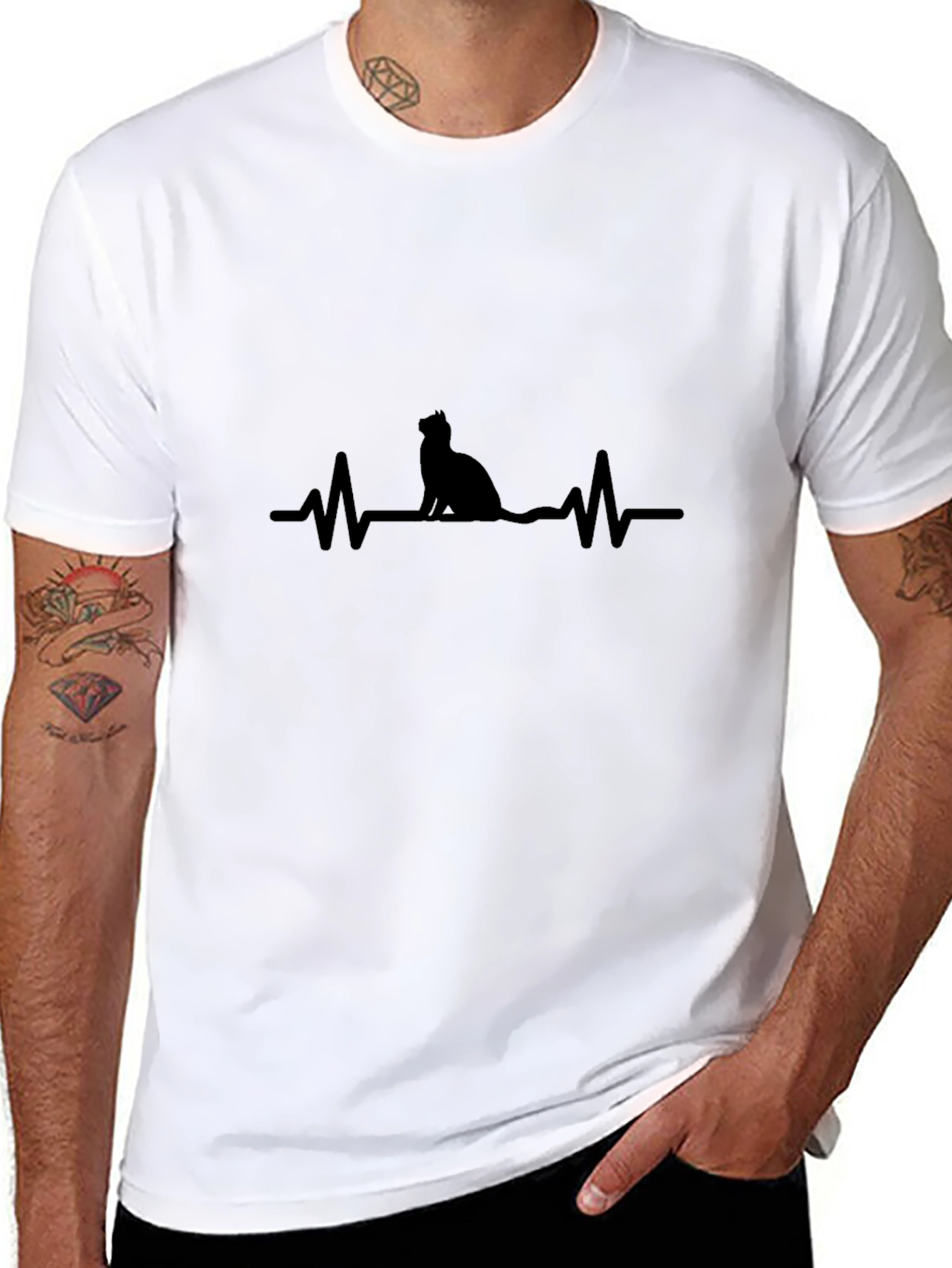 Cat Heartbeat T-Shirt - Purrfect Gift!