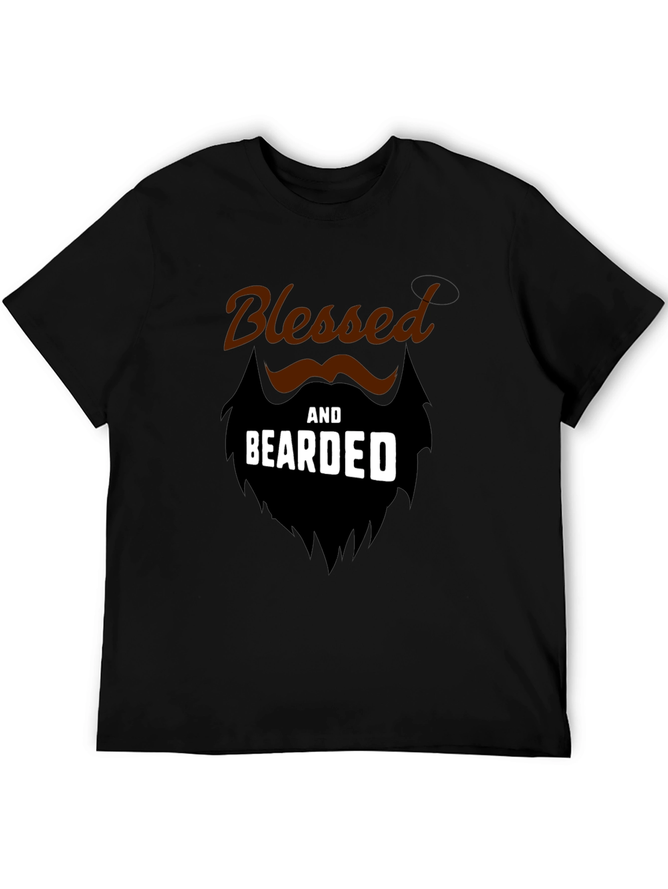 Blessed and Bearded Black Graphic T-Shirt