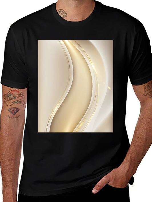 Elegant Abstract Design Black T-Shirt