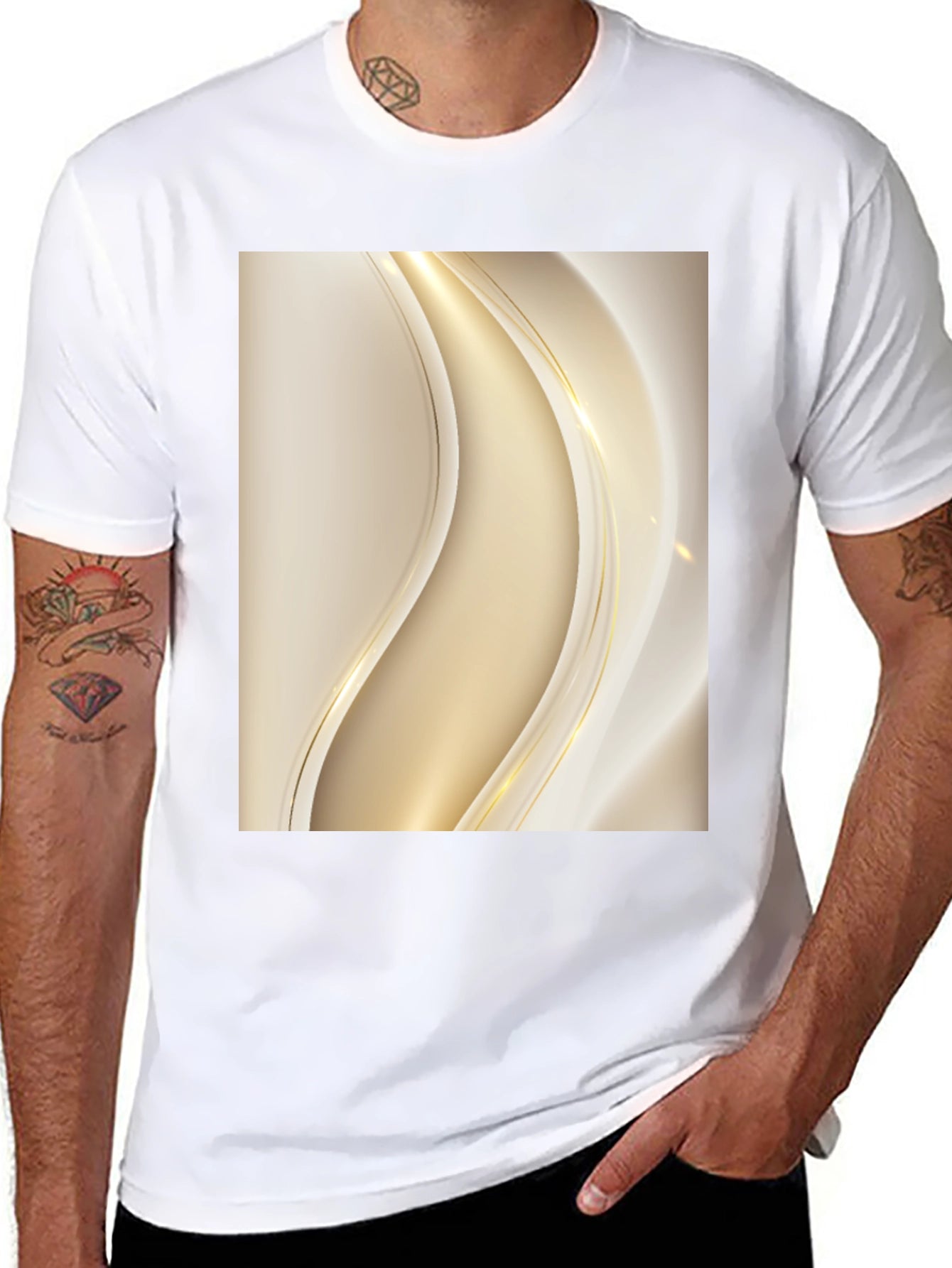 Elegant Abstract Design Black T-Shirt
