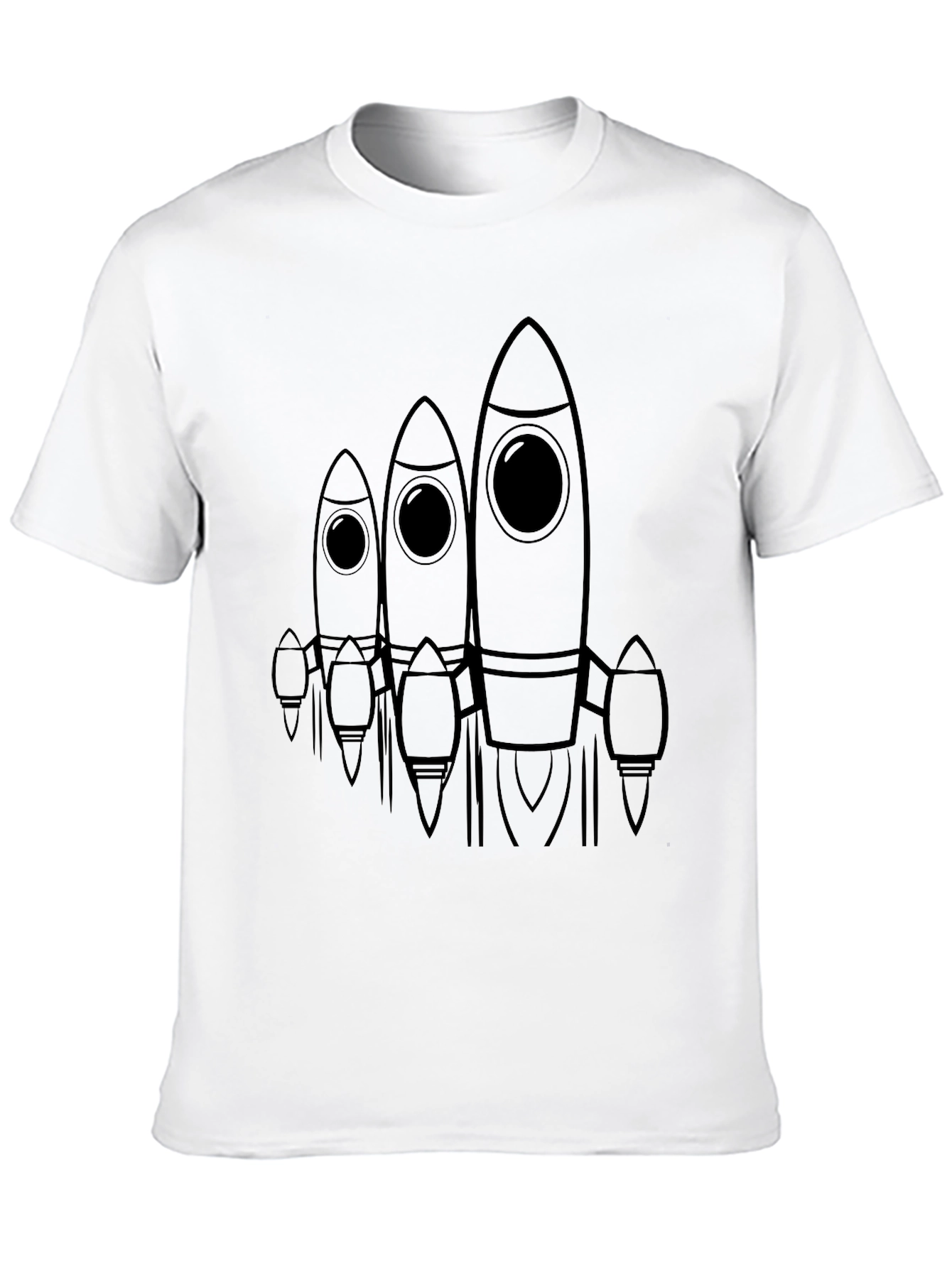 Rocket Graphic Tee - Black Cotton Casual Wear