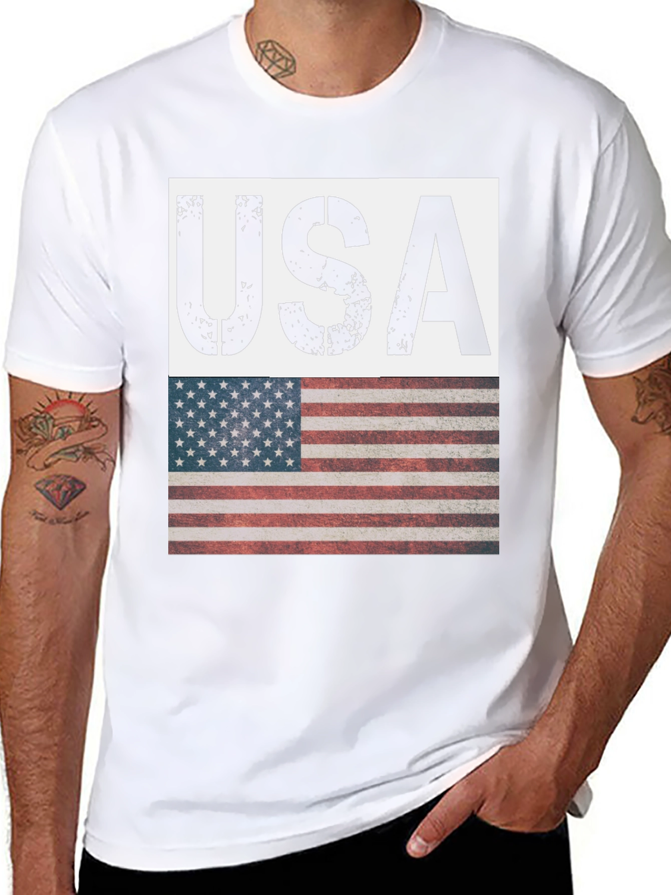 USA Flag Graphic T-Shirt - Patriotic Style