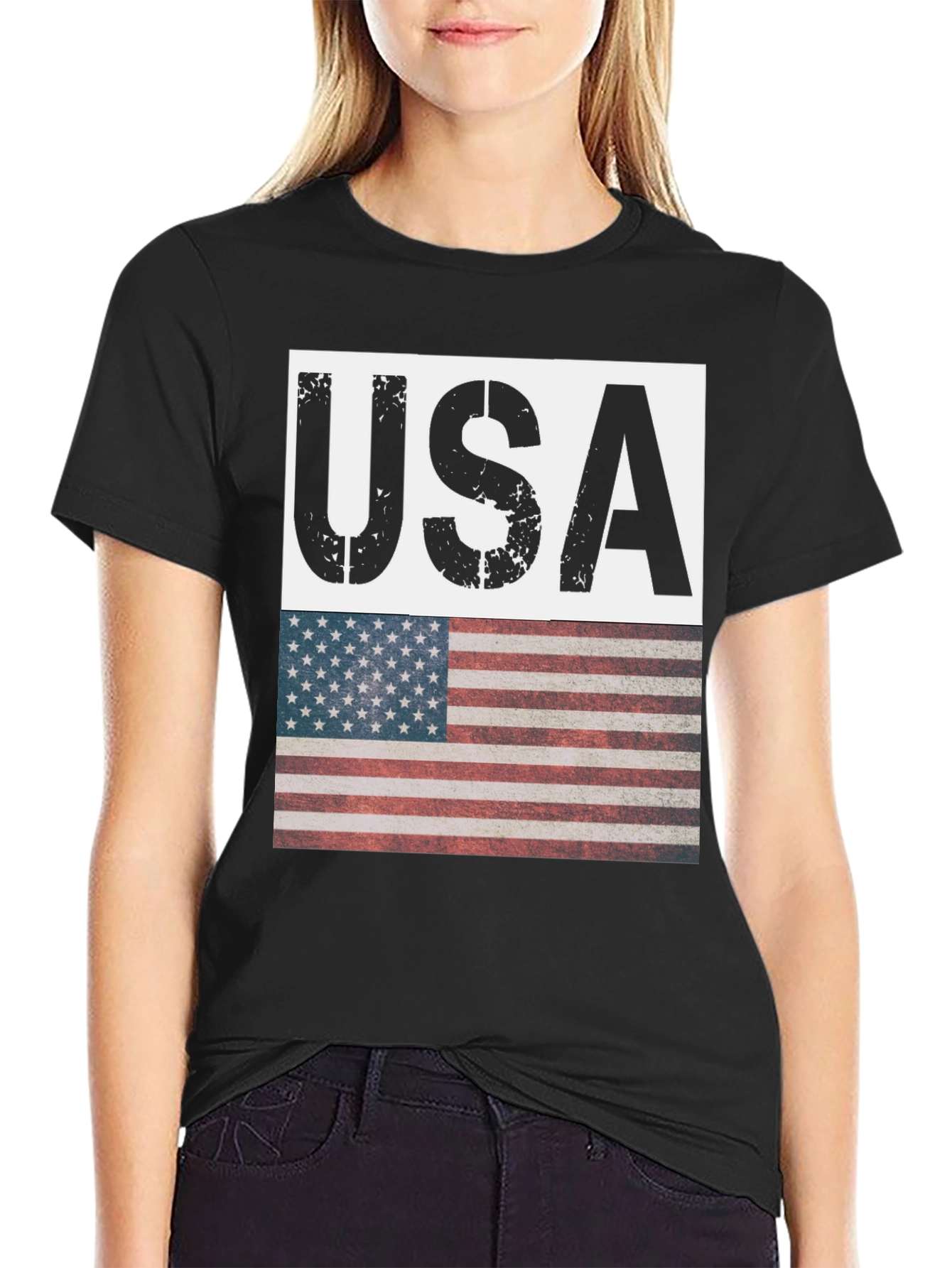 USA Flag Graphic T-Shirt - Patriotic Style