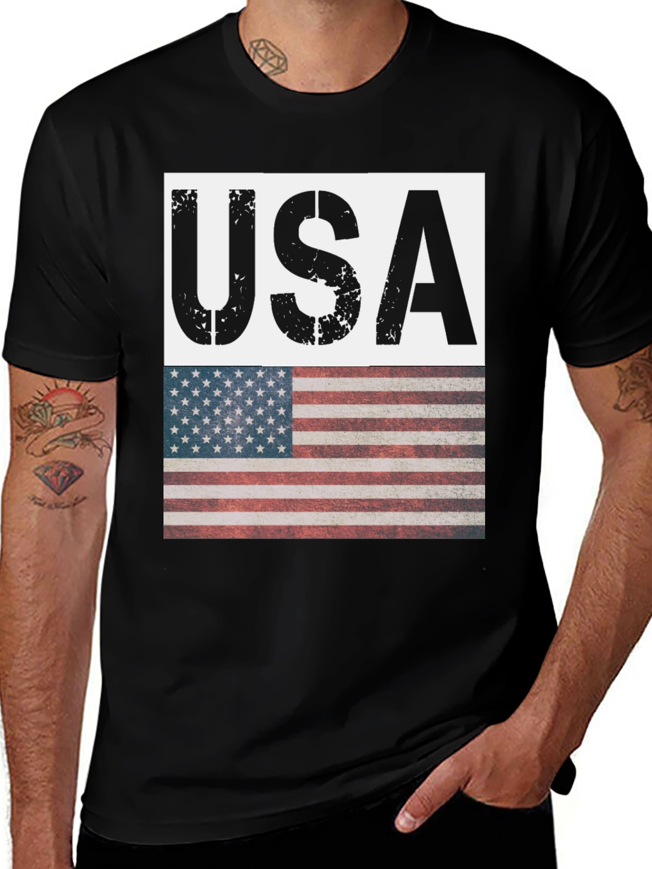 USA Flag Graphic T-Shirt - Patriotic Style