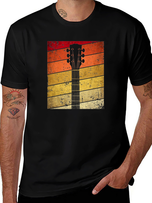 Vintage Guitar Graphic Tee - Retro Music Lover Shirt