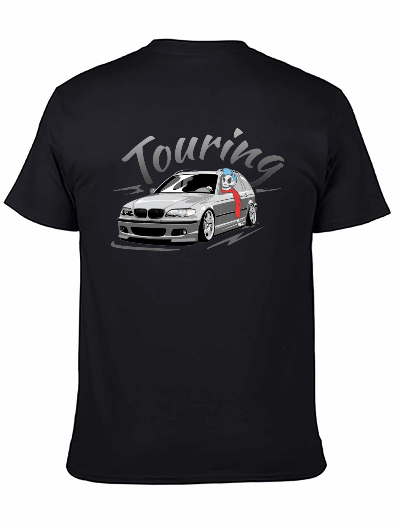 Touring Car Graphic T-Shirt - Skeleton Driver Design