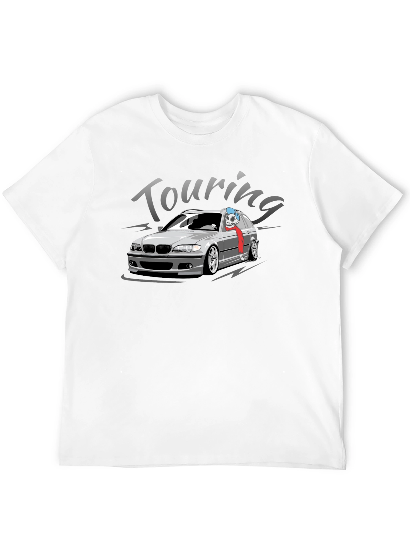 Touring Car Graphic T-Shirt - Skeleton Driver Design