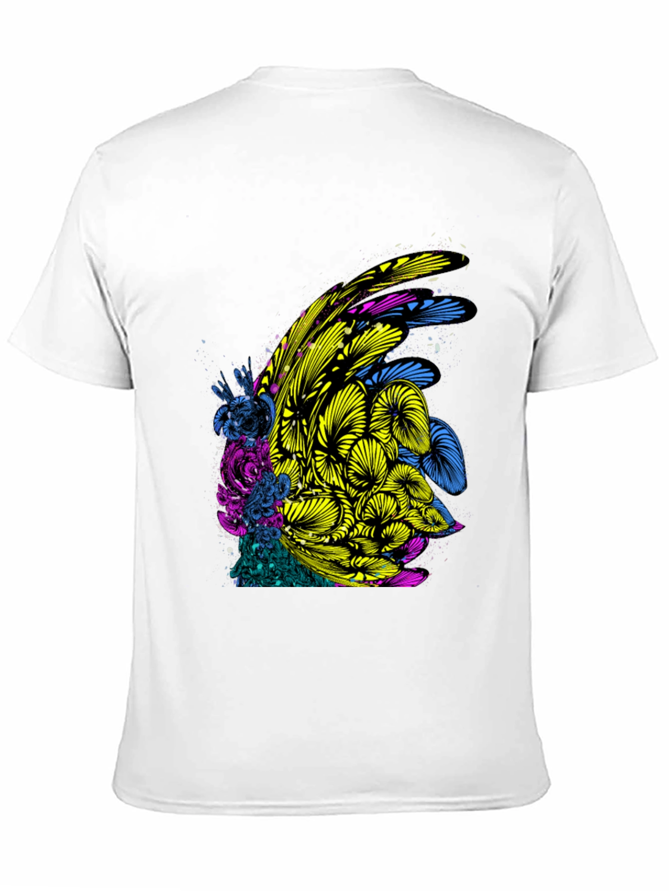 Abstract Floral Graphic Print Black T-Shirt