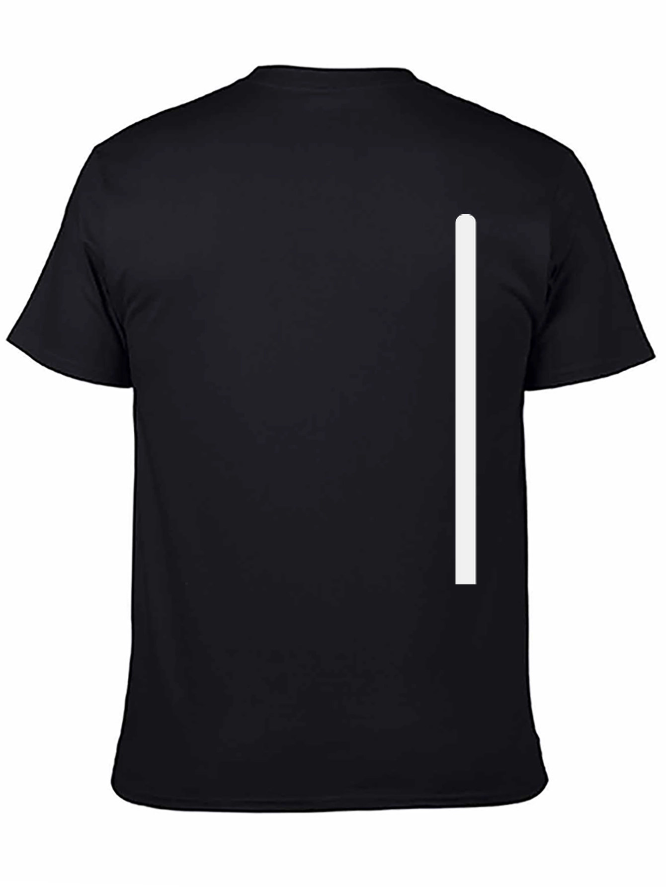 Minimalist Black T-Shirt with White Stripe