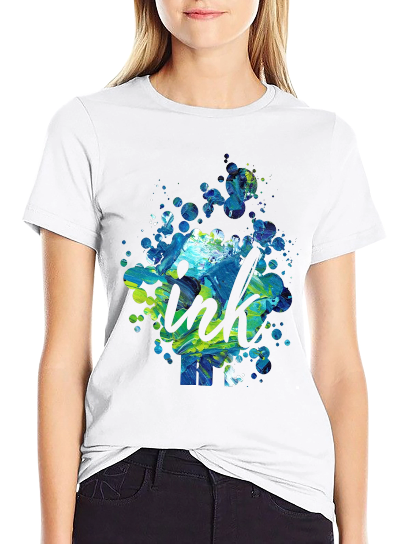Ink Splatter Graphic Tee - Modern Design