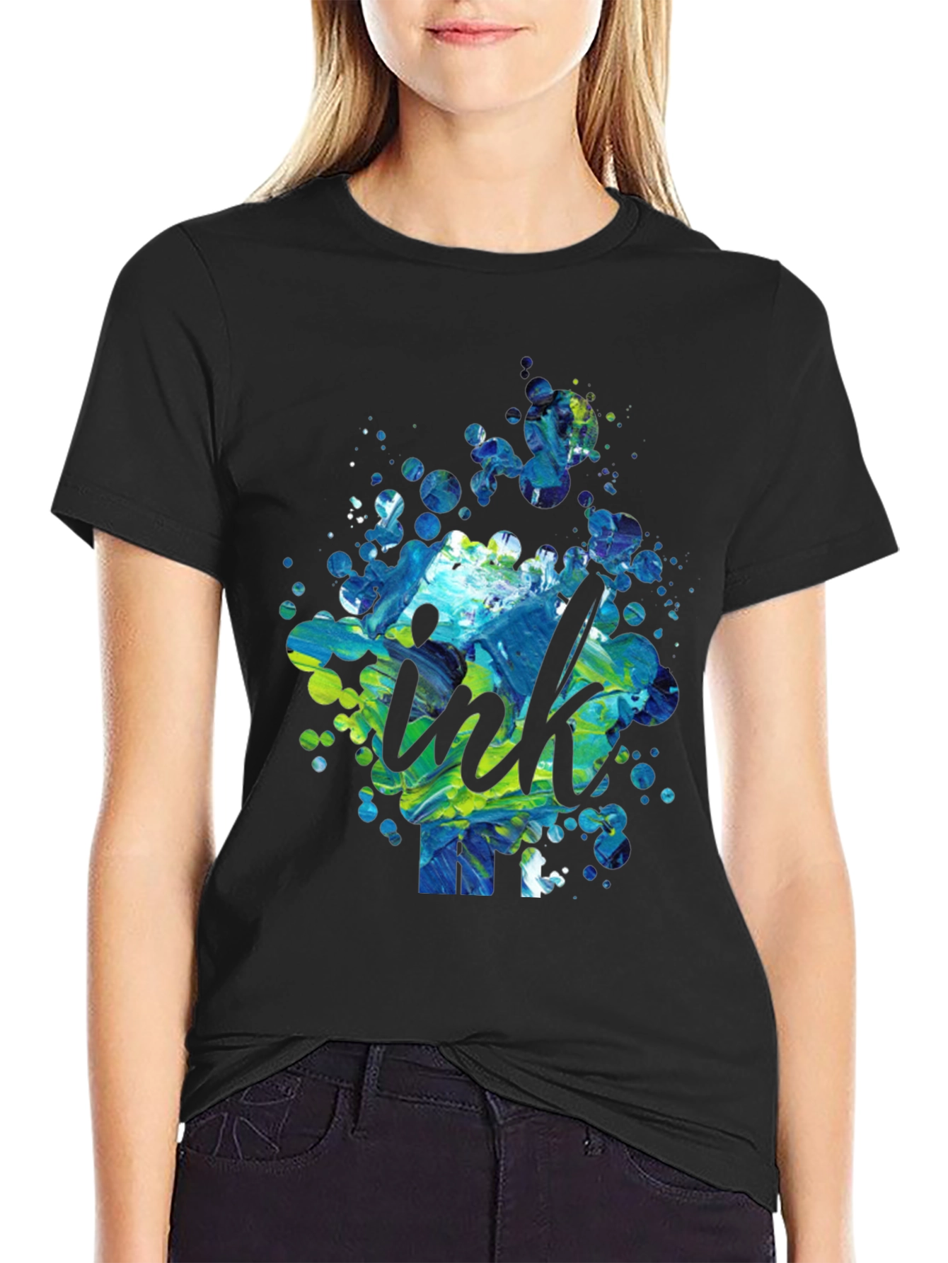 Ink Splatter Graphic Tee - Modern Design