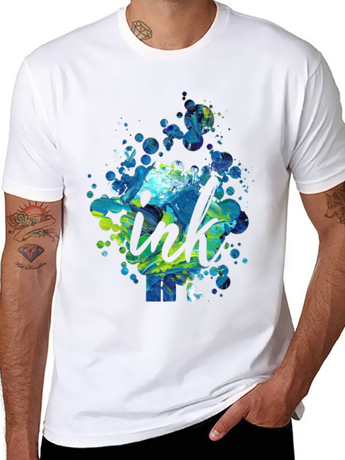 Ink Splatter Graphic Tee - Modern Design