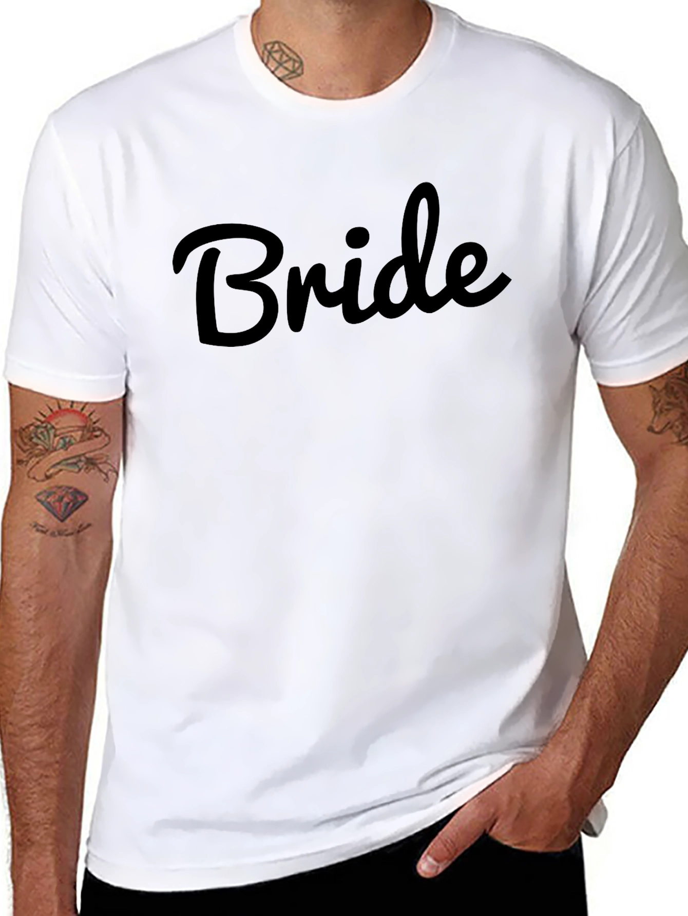 Bride Script Black T-Shirt - Wedding Party Apparel