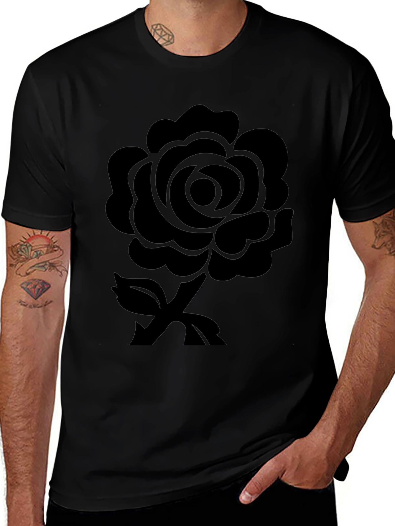 Black Rose Graphic Tee - Stylish Casual Wear