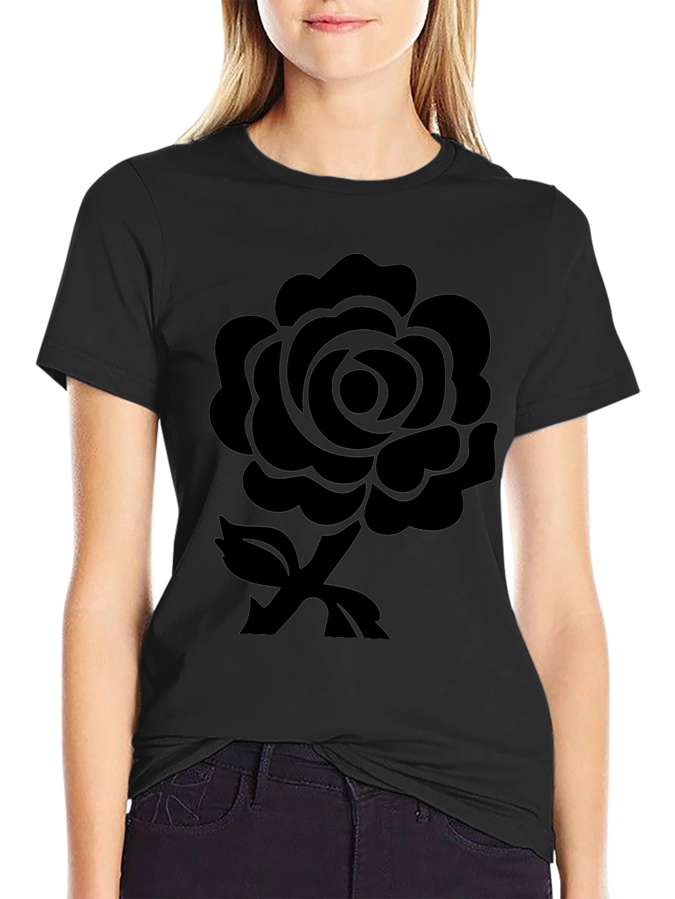 Black Rose Graphic Tee - Stylish Casual Wear