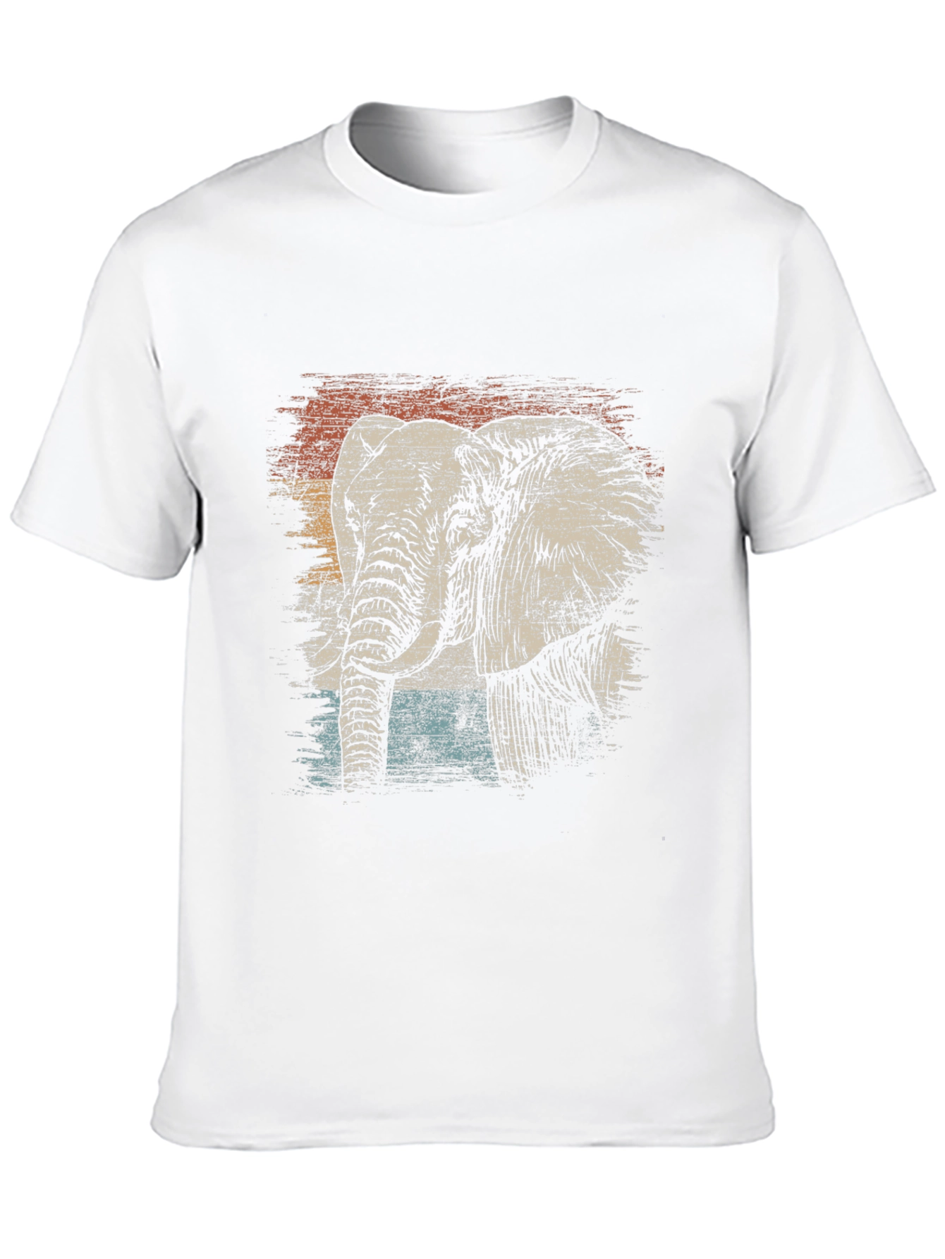 Retro Elephant Graphic T-Shirt - Black