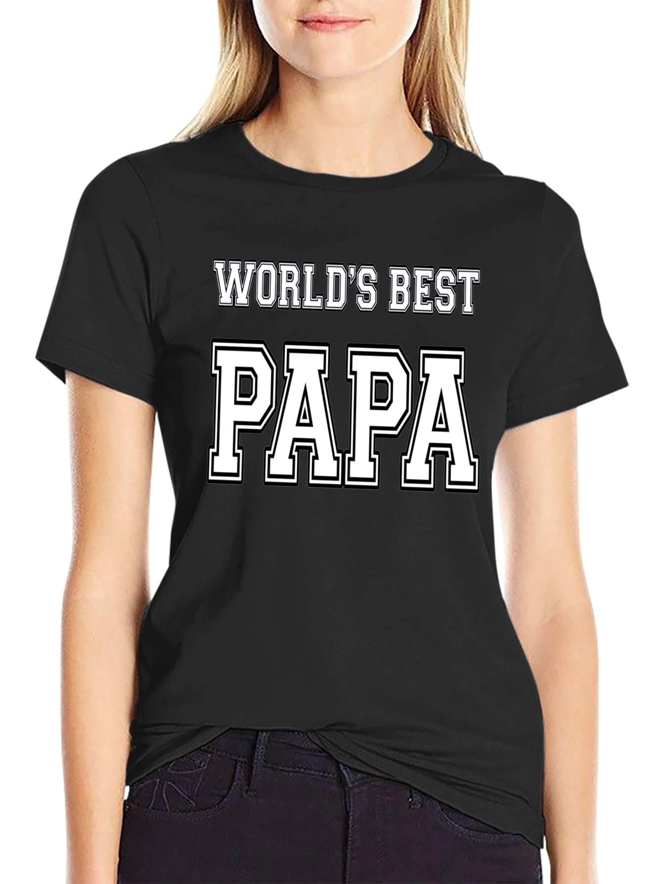 Worlds Best Papa Black T-Shirt