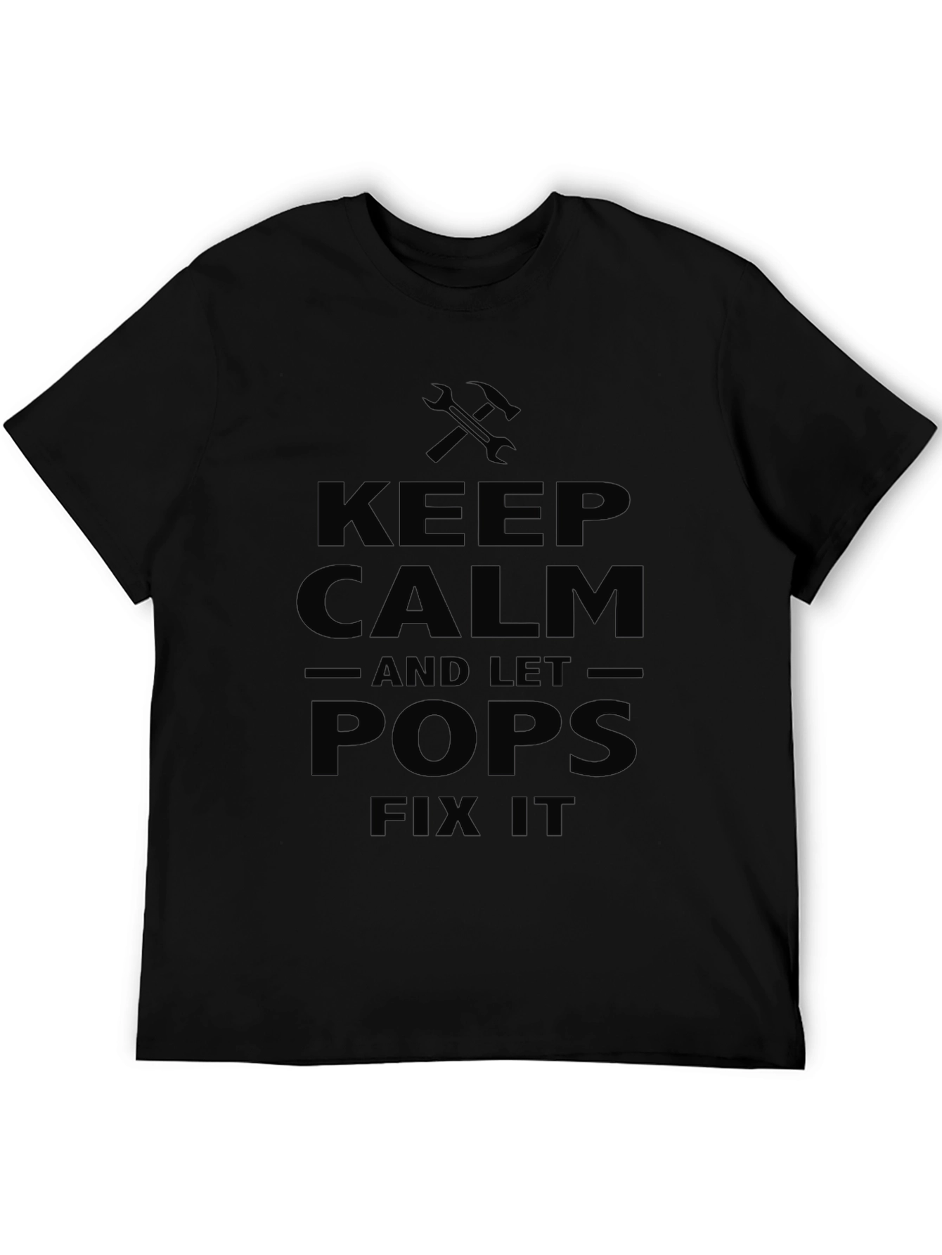 Keep Calm Pops Fix It Black Graphic Tee