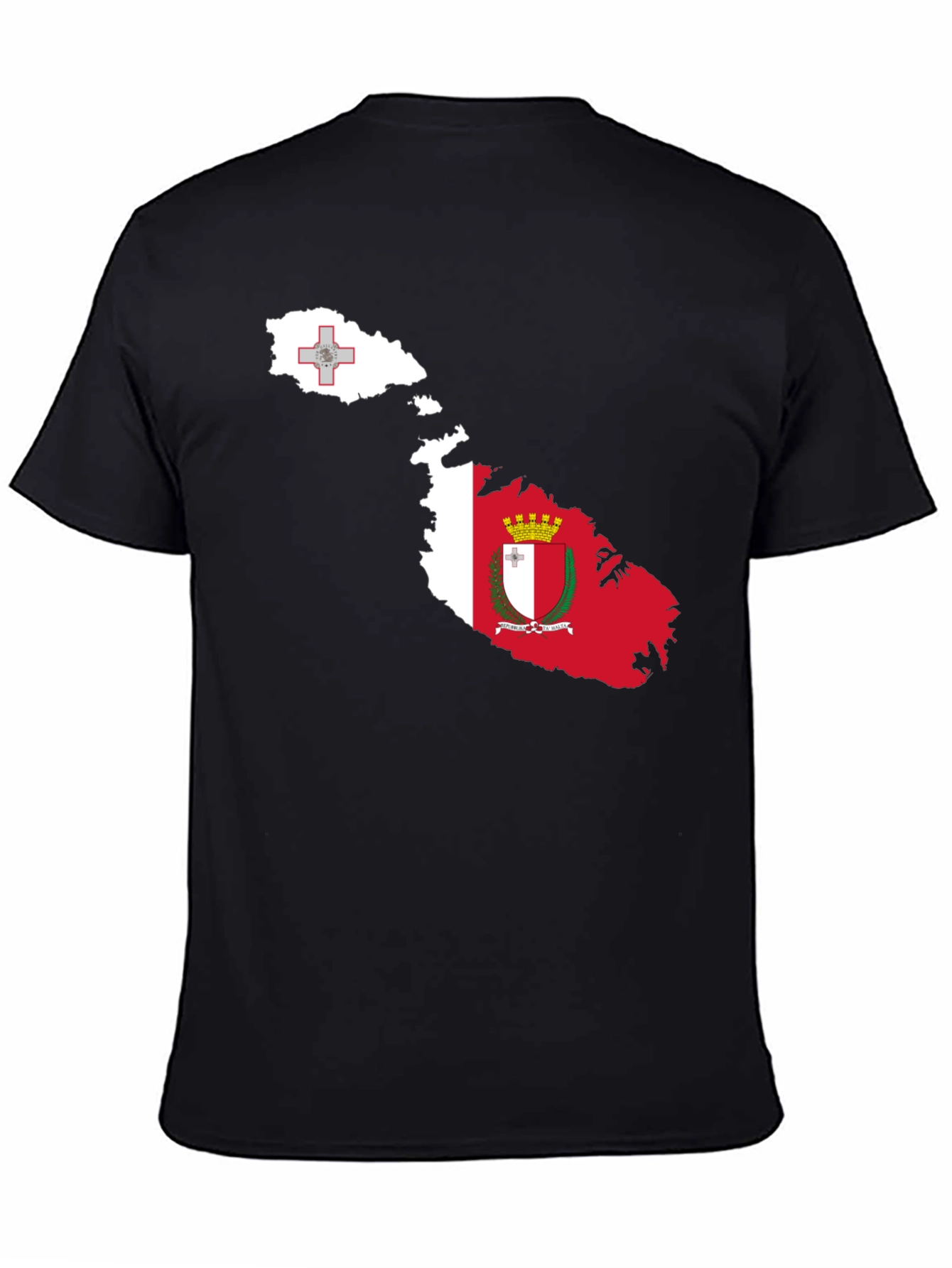 Malta Flag Map T-Shirt - Black