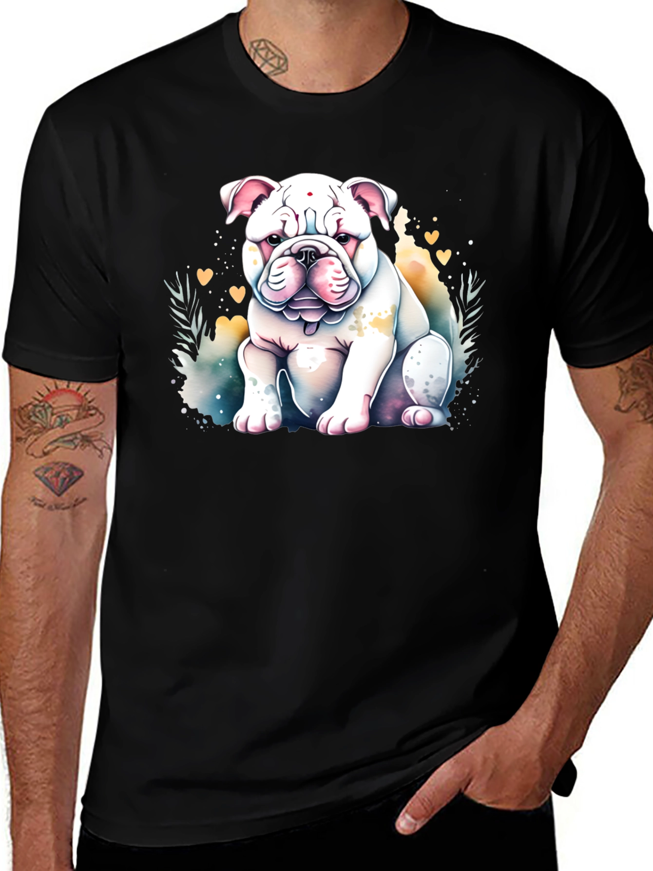 Bulldog Watercolor Graphic Tee