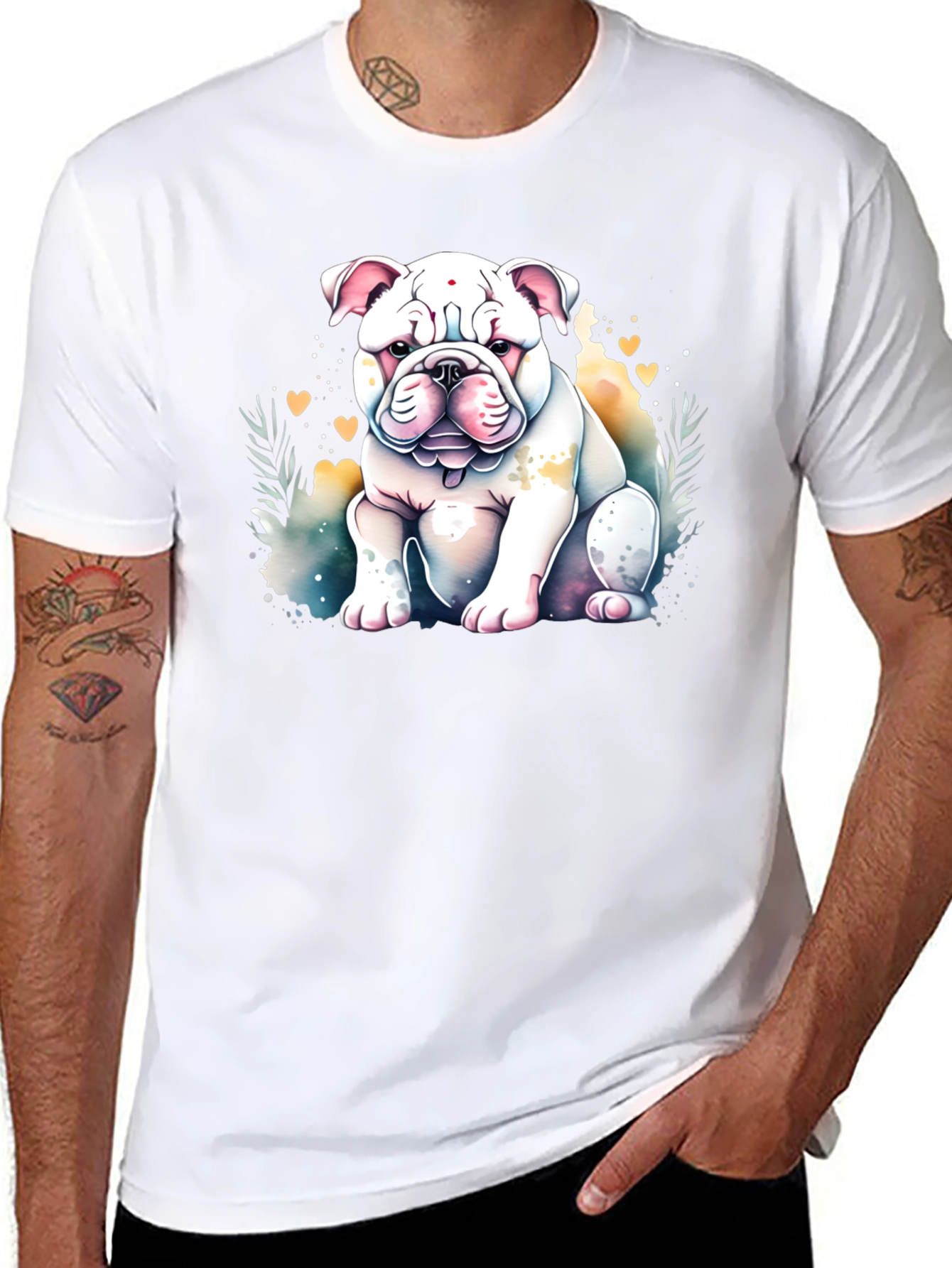 Bulldog Watercolor Graphic Tee