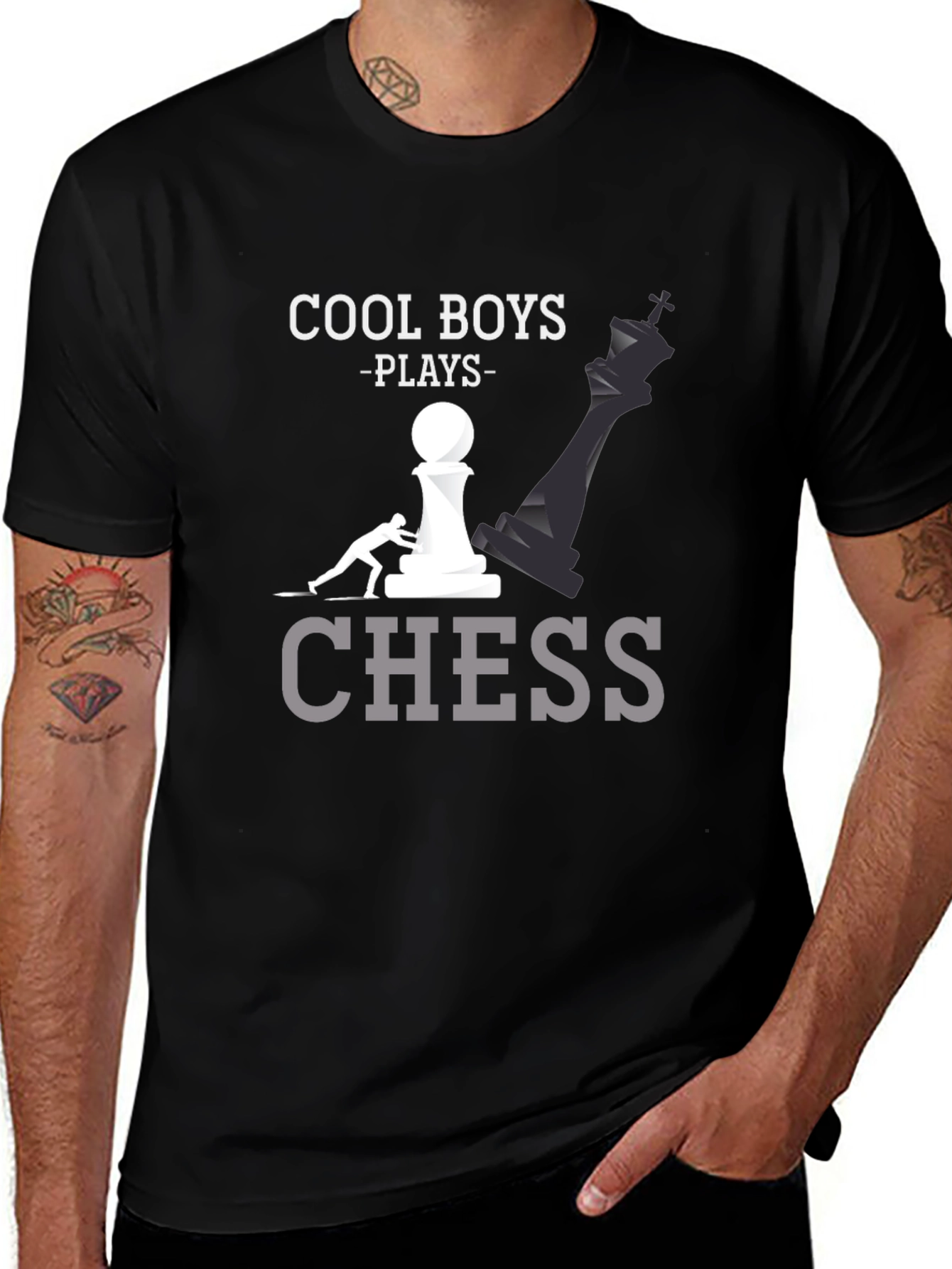 Cool Boys Play Chess T-Shirt Graphic Tee