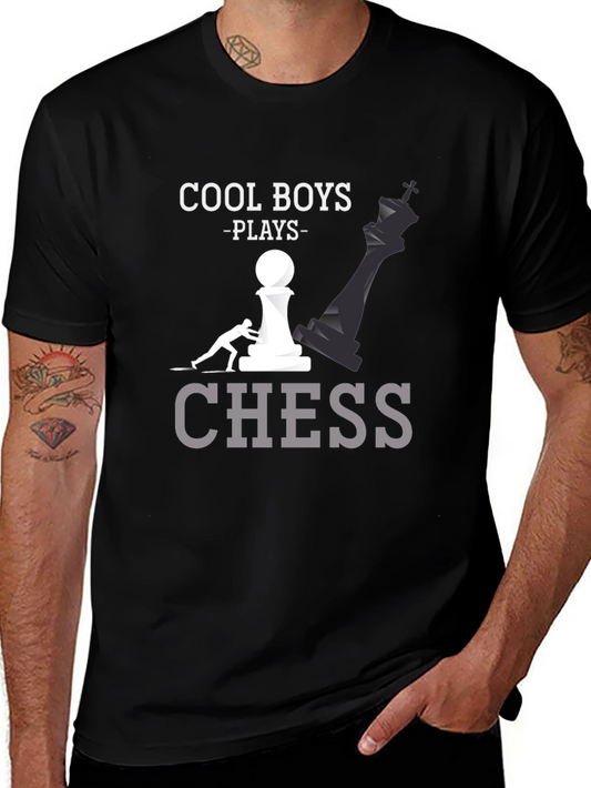 Cool Boys Play Chess T-Shirt Graphic Tee