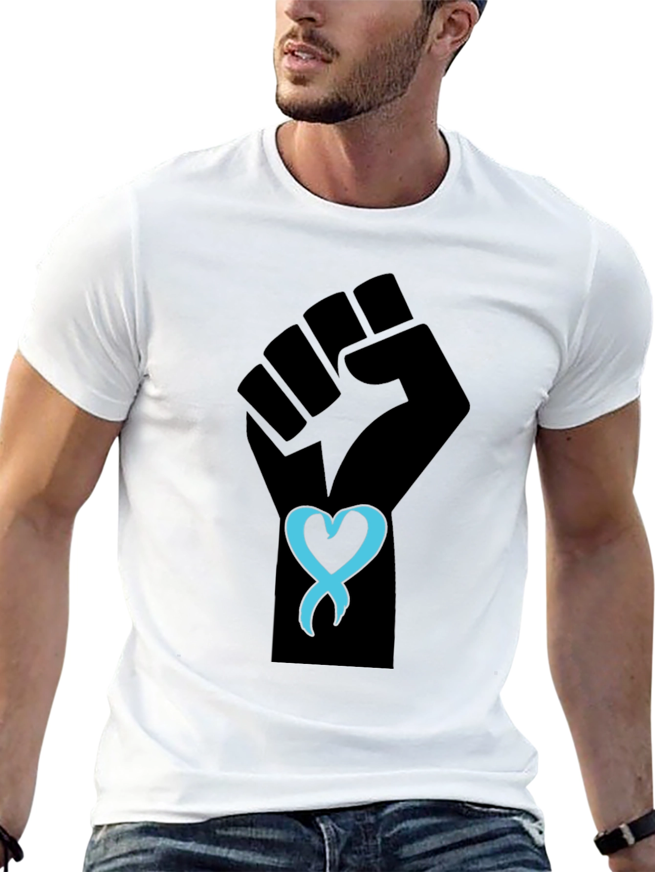 Empowered Heart Tee - Black Fist Graphic T-Shirt