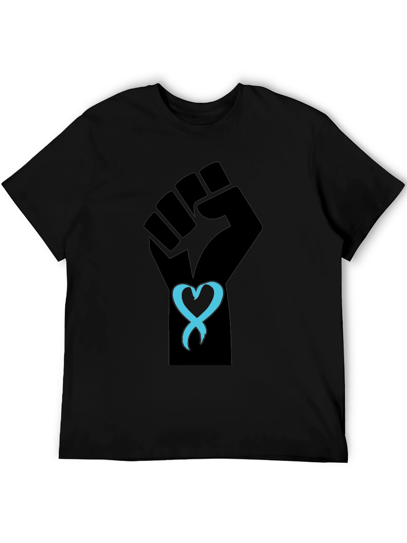 Empowered Heart Tee - Black Fist Graphic T-Shirt