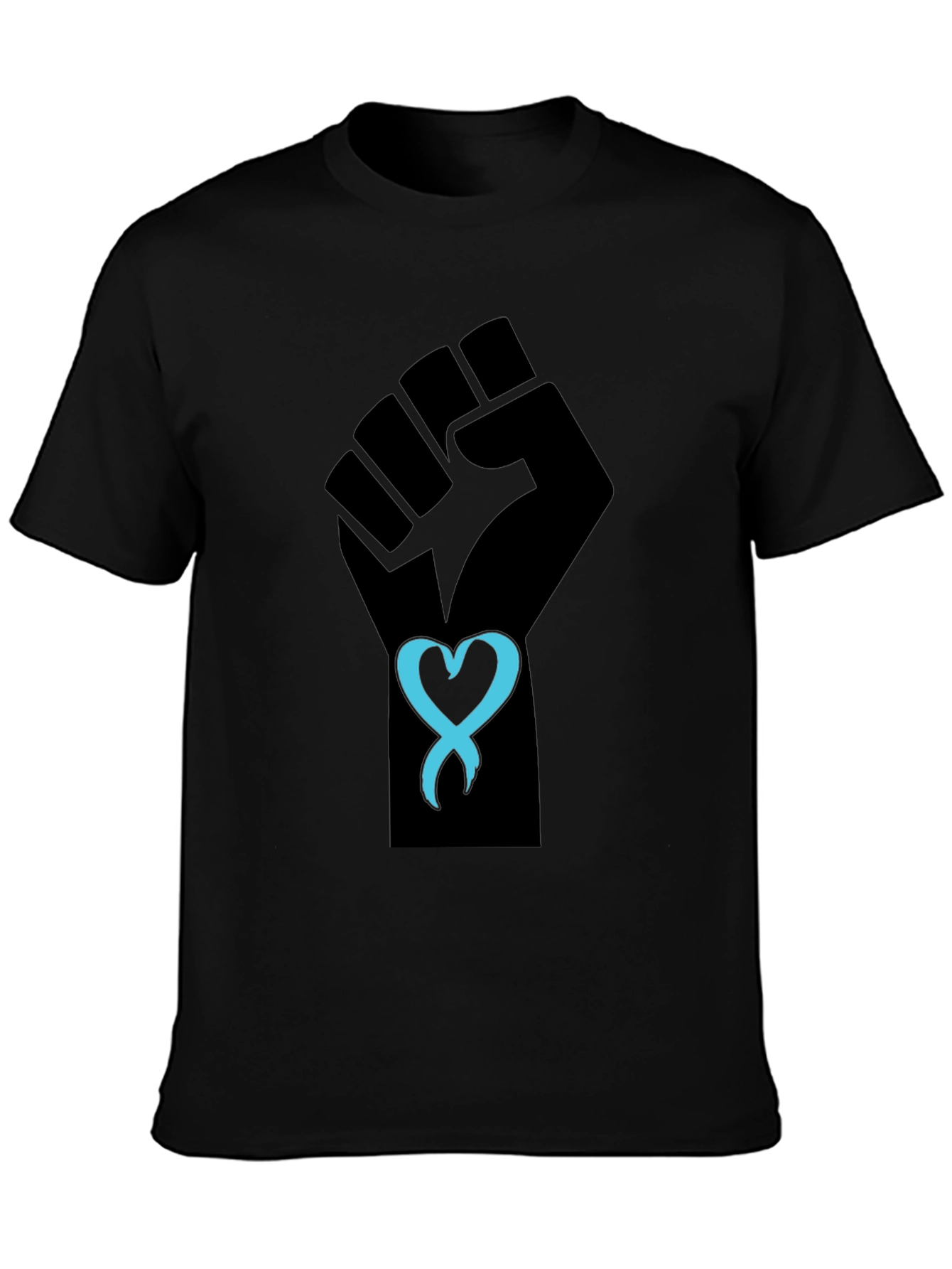 Empowered Heart Tee - Black Fist Graphic T-Shirt