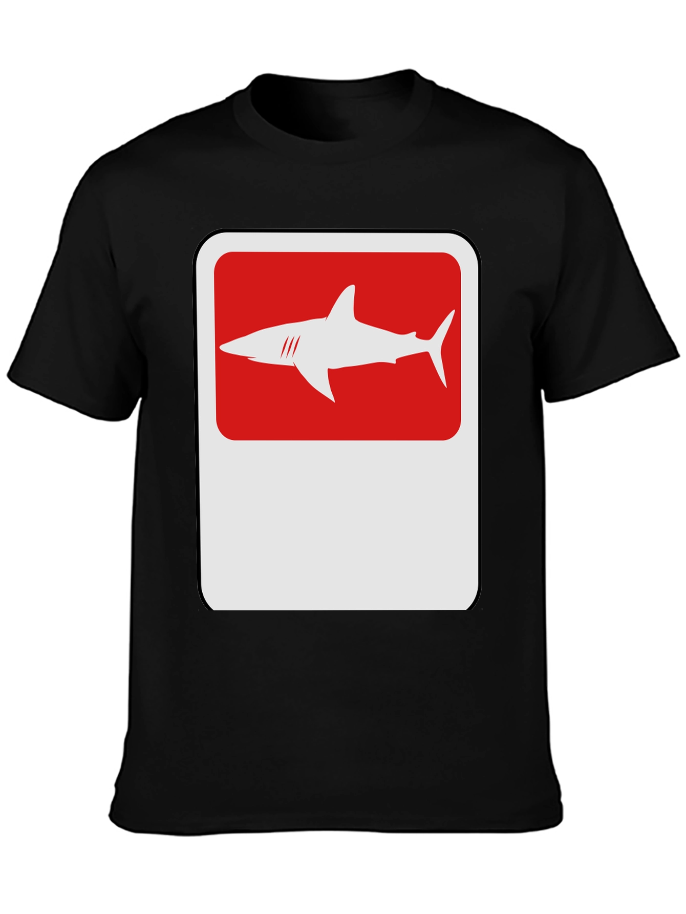Shark Sign Graphic Tee - Modern Black T-Shirt