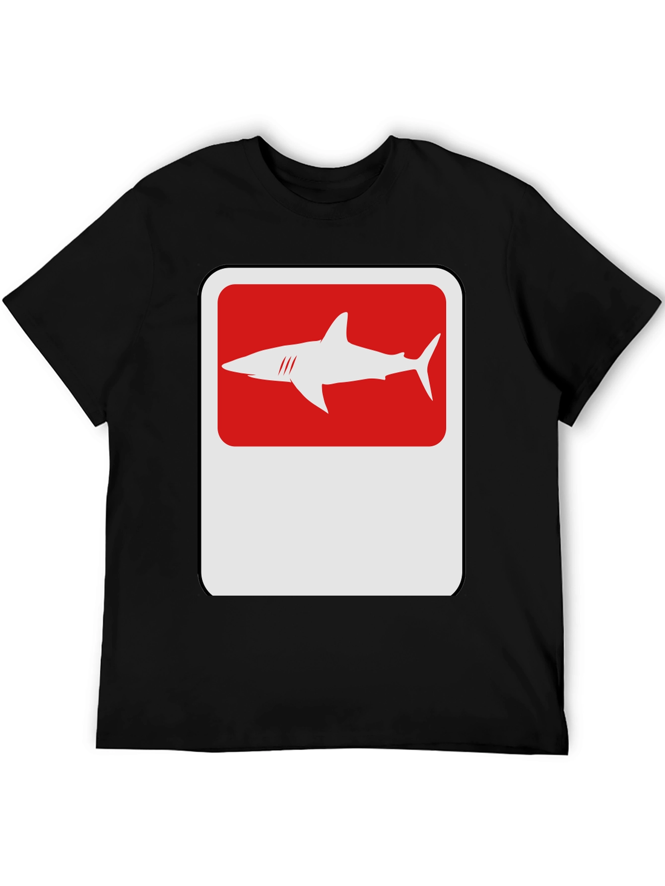 Shark Sign Graphic Tee - Modern Black T-Shirt