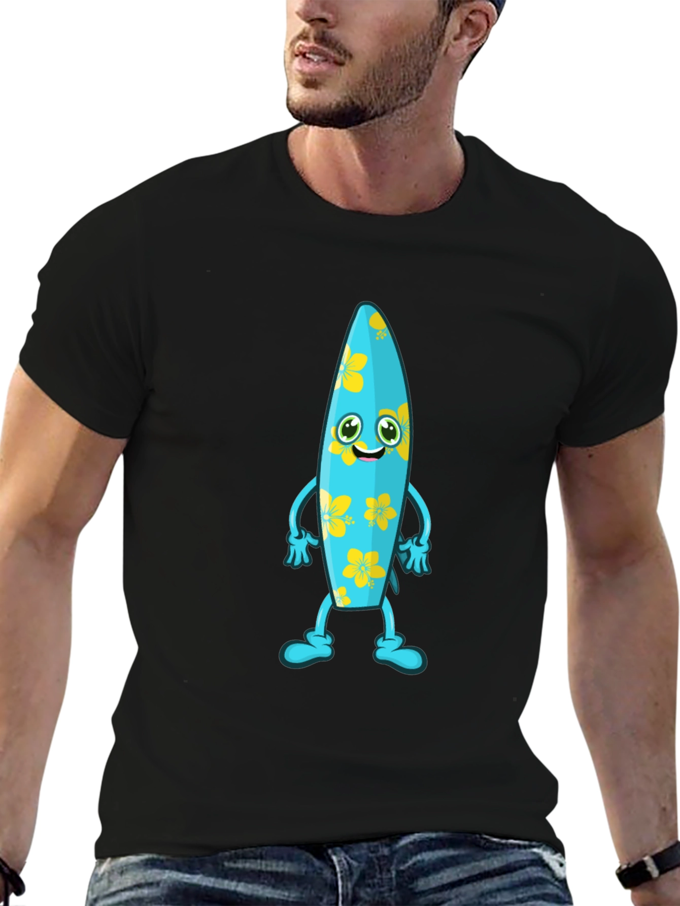 Fun Surfboard Character Graphic Tee