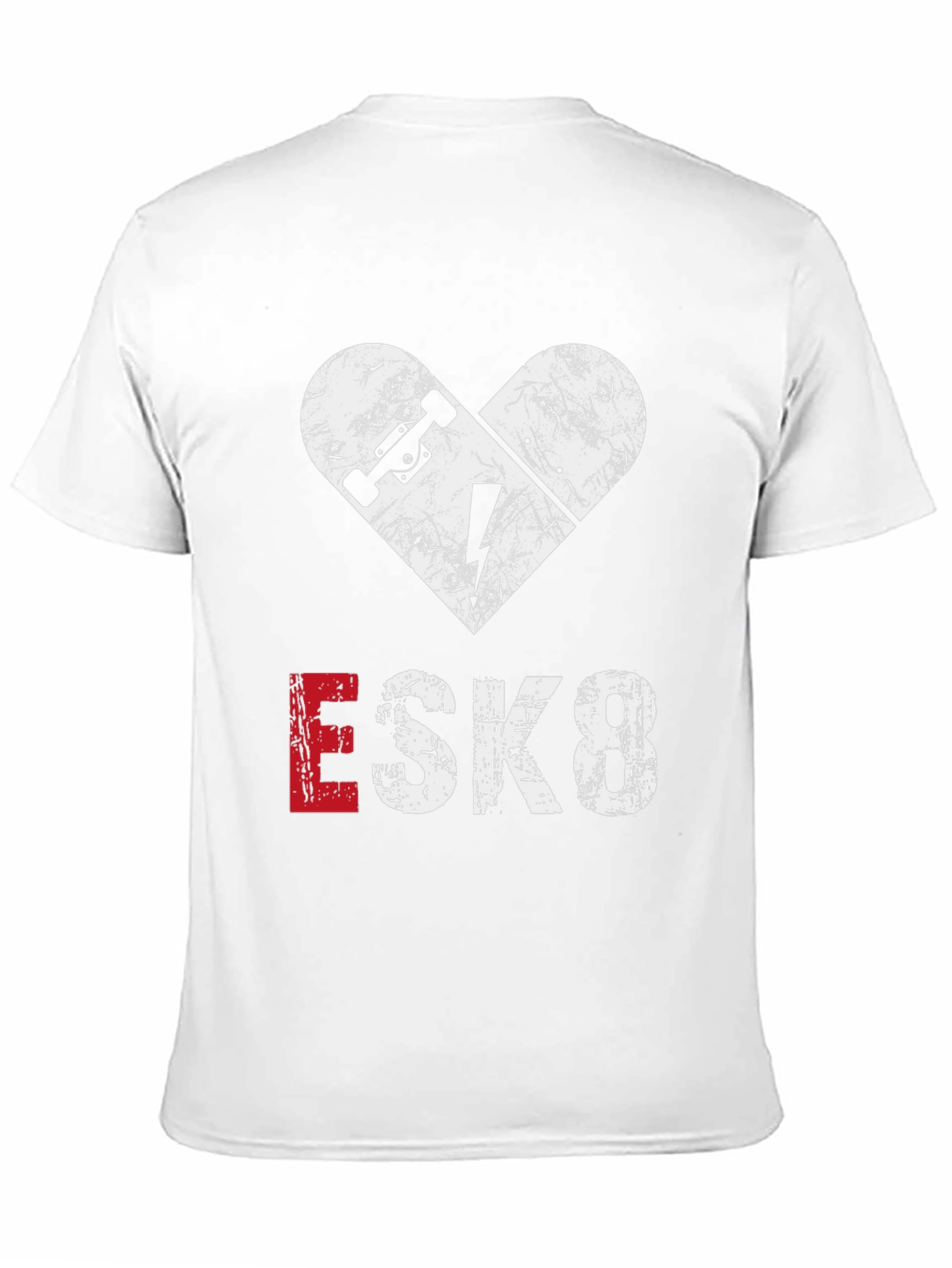 ESK8 Skateboard Heart Graphic Tee - Cool Casual Shirt